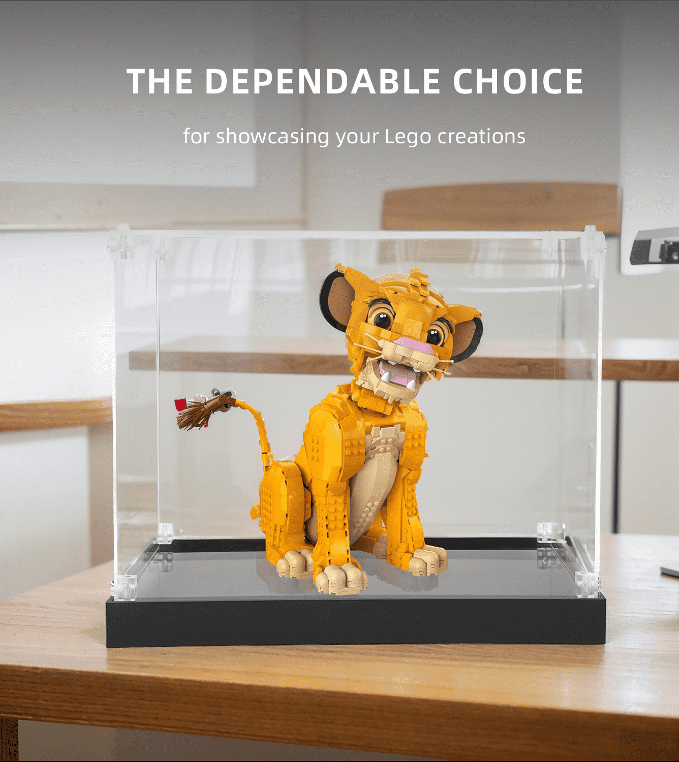 LEGO Young Simba The Lion King 43247 Display Case - Clear Protective Showcase for LEGO Collectibles | Perfect for Home Decor, Office Display & Gift Giving
