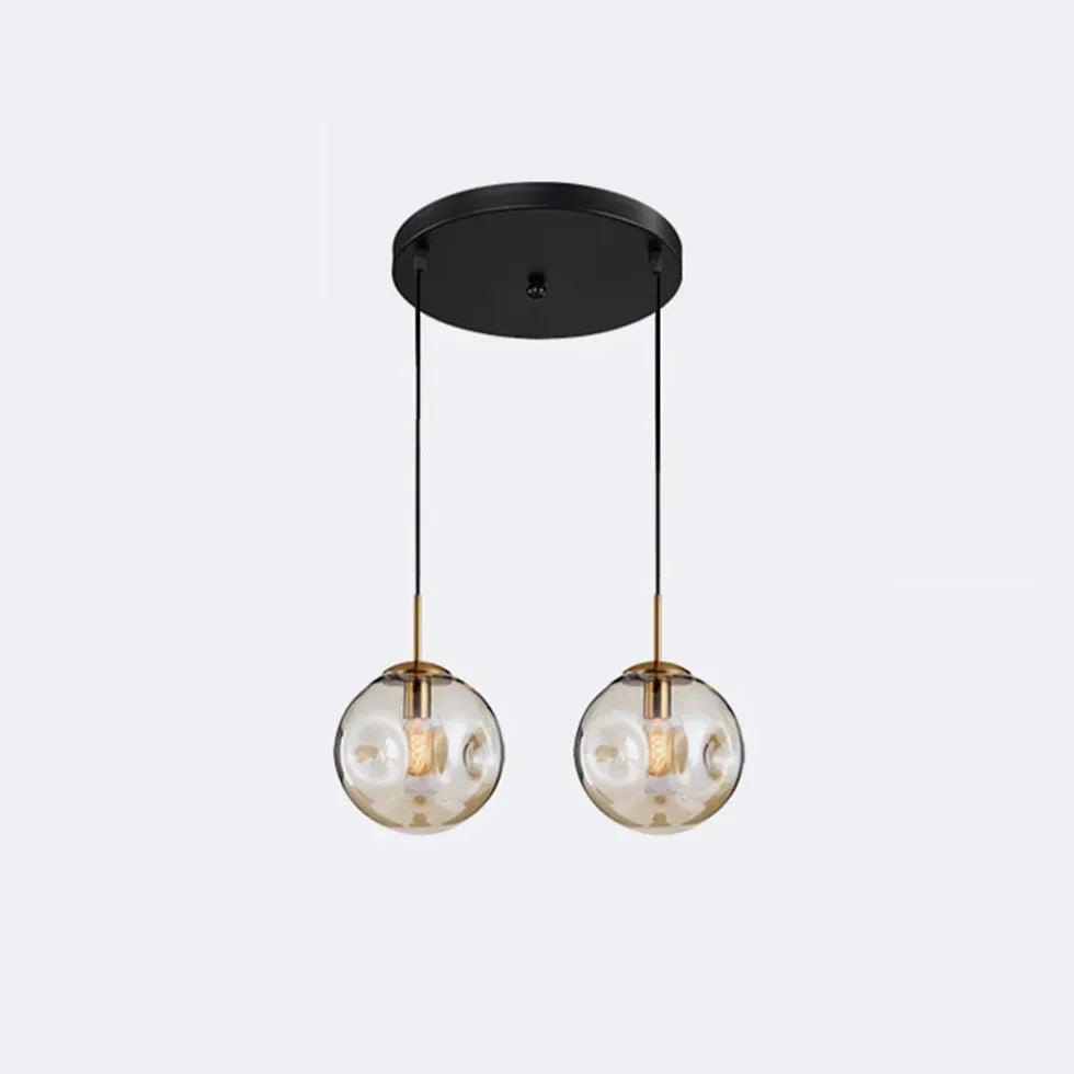 Modern Spherical Glass Bubble Pendant Light - Elegant Ceiling Lighting for Living Room, Bedroom, and Dining Room Decor