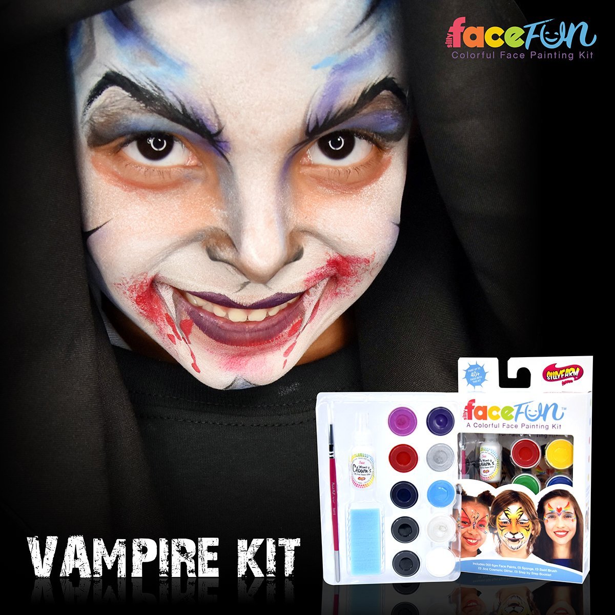 Vampire Silly Face Fun Character Kit - Halloween Costume Accessories for Kids & Adults, Party Favors, Cosplay Props - Perfect for Halloween Parties, Dress-Up, and Themed Events