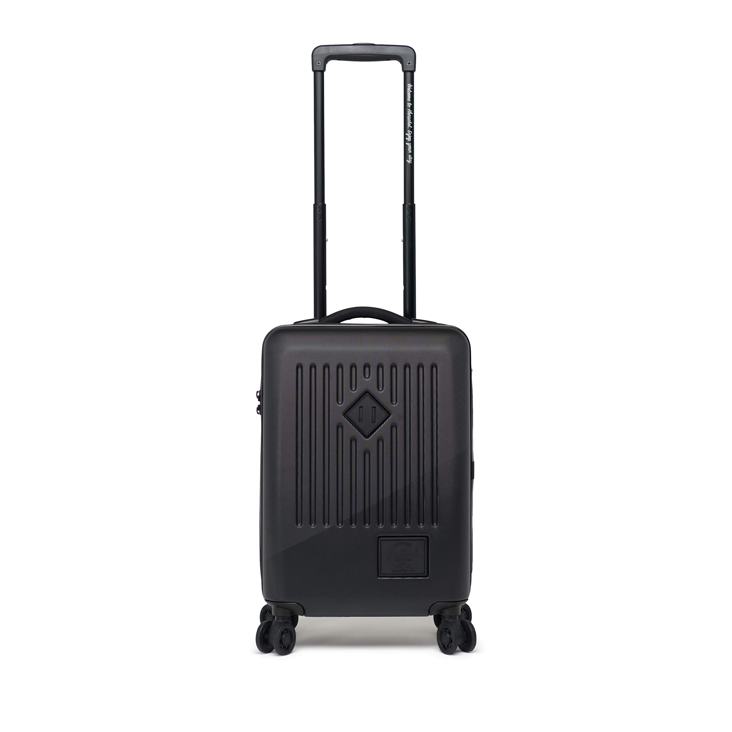 Herschel Power Trade Dual Spinner Luggage 22-Inch Carry-On Suitcase - Black/Black for Business Travel & Weekend Getaways
