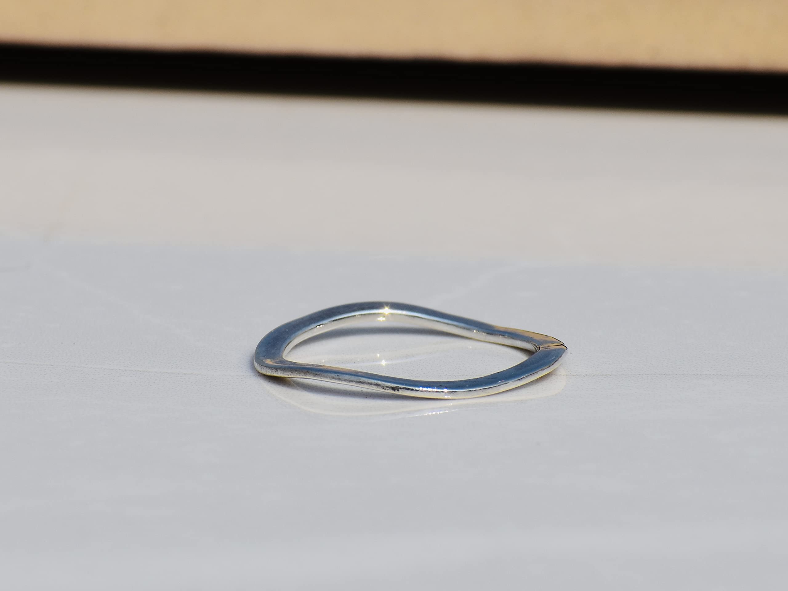 925 Sterling Silver Wave Ring - Thin Stackable Minimalist Ring for Women - Perfect for Everyday Wear, Layering & Boho Style Jewelry