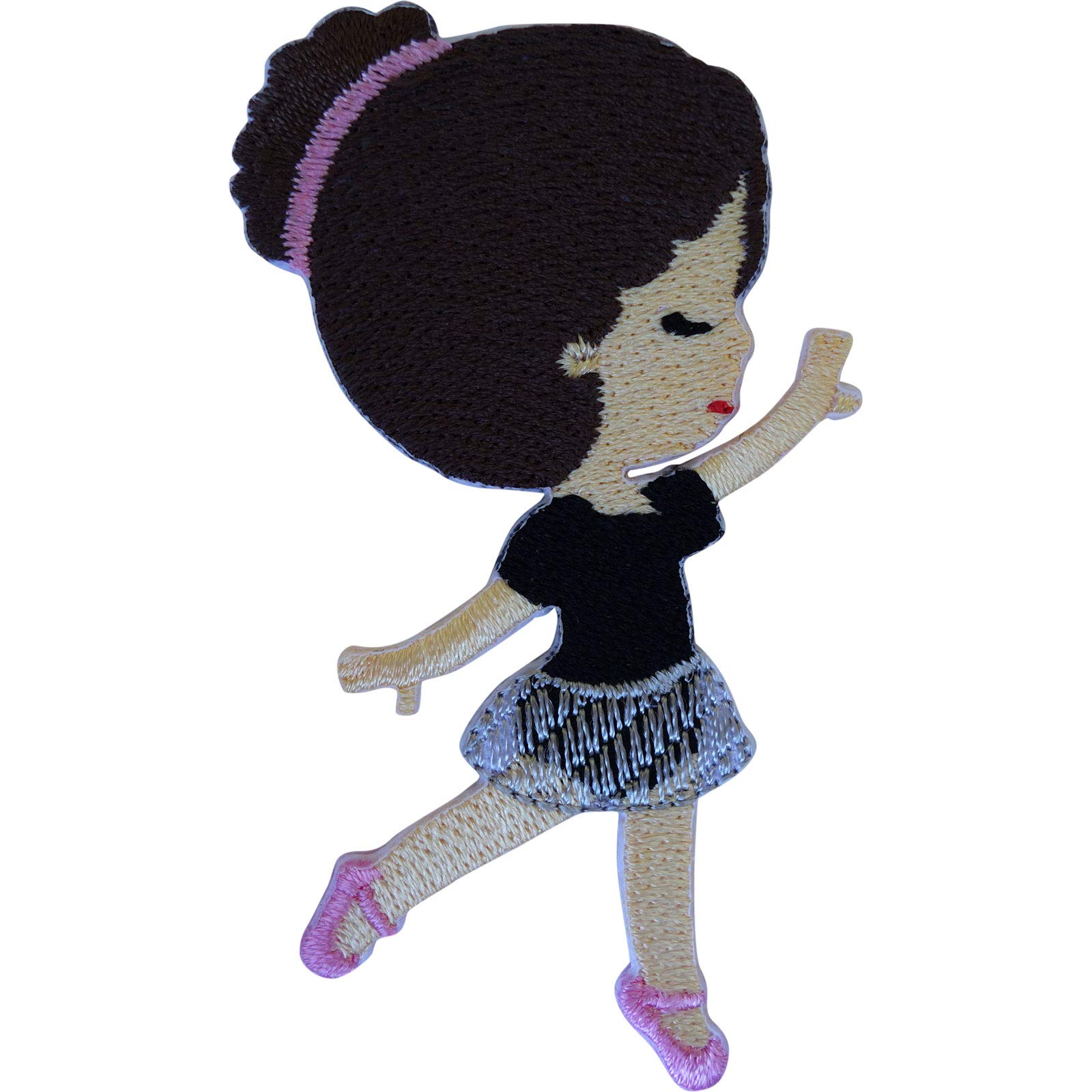 Ballerina Dance Patch Iron-On Sew On Applique for Clothes & Costumes - Embroidered Badge for Dancewear, Tutus, and Ballet Costumes