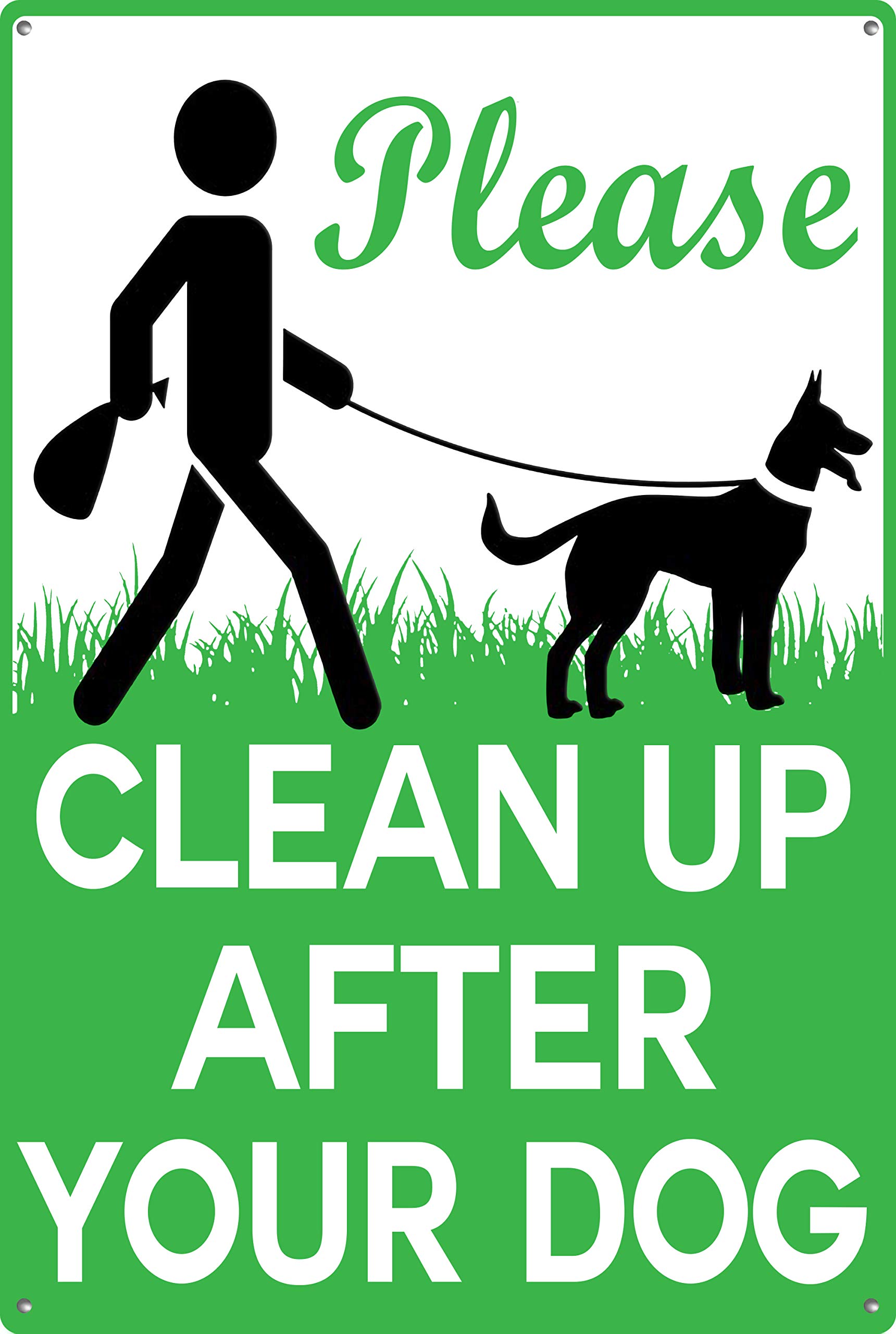 8 x 12 Inches Custom Aluminum Warning Sign - UV Protected & Waterproof Yard Sign for Home, Business, Indoor & Outdoor Use (Please Clean Up After Your Dog) - Perfect for Dog Parks, Neighborhoods & Property Marking