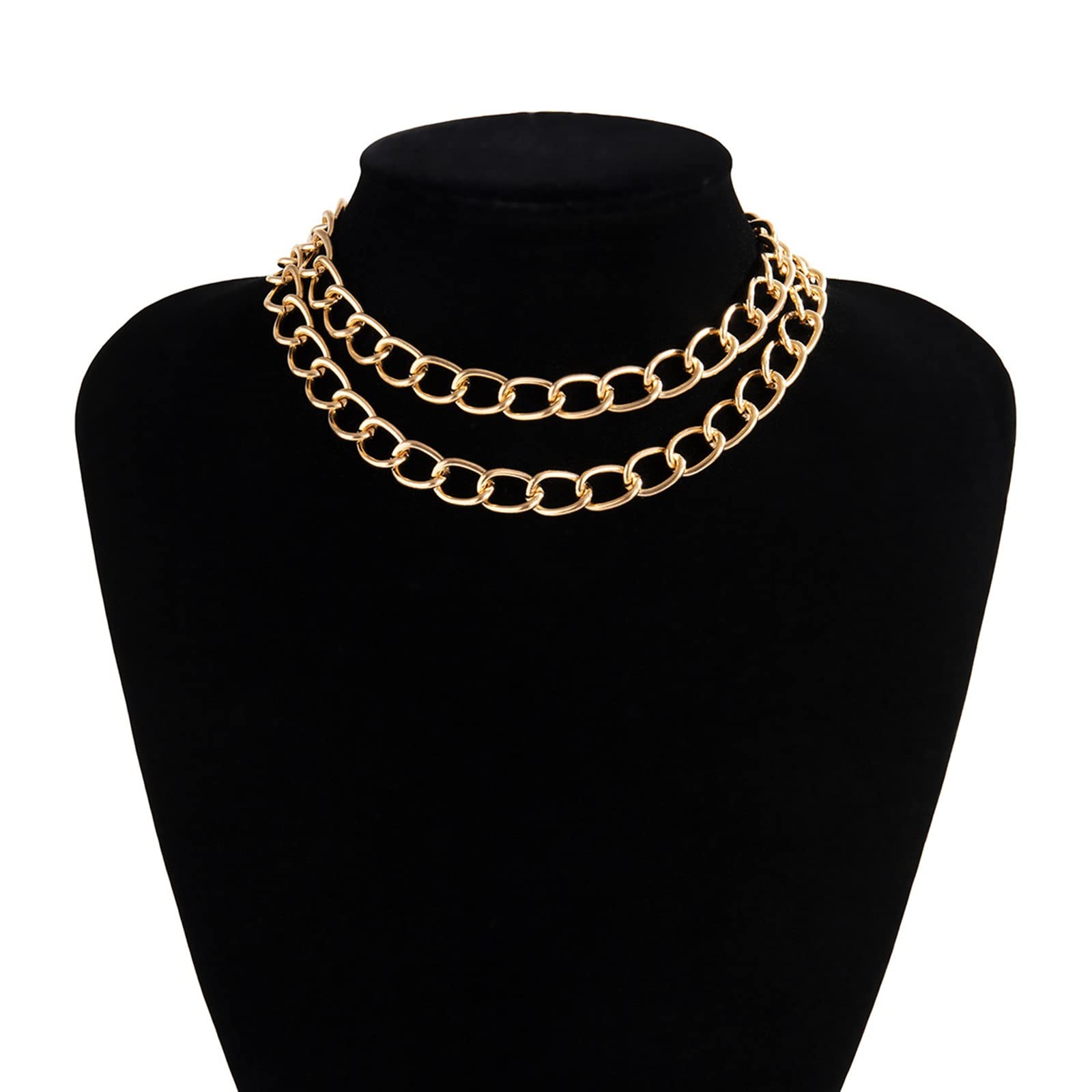 Dainty Layered Necklace for Women - Simple Hollow Hip Hop Chain Pendant Jewelry Set (2 Pieces) | Perfect Birthday Gift for Her, Everyday Wear & Special Occasions