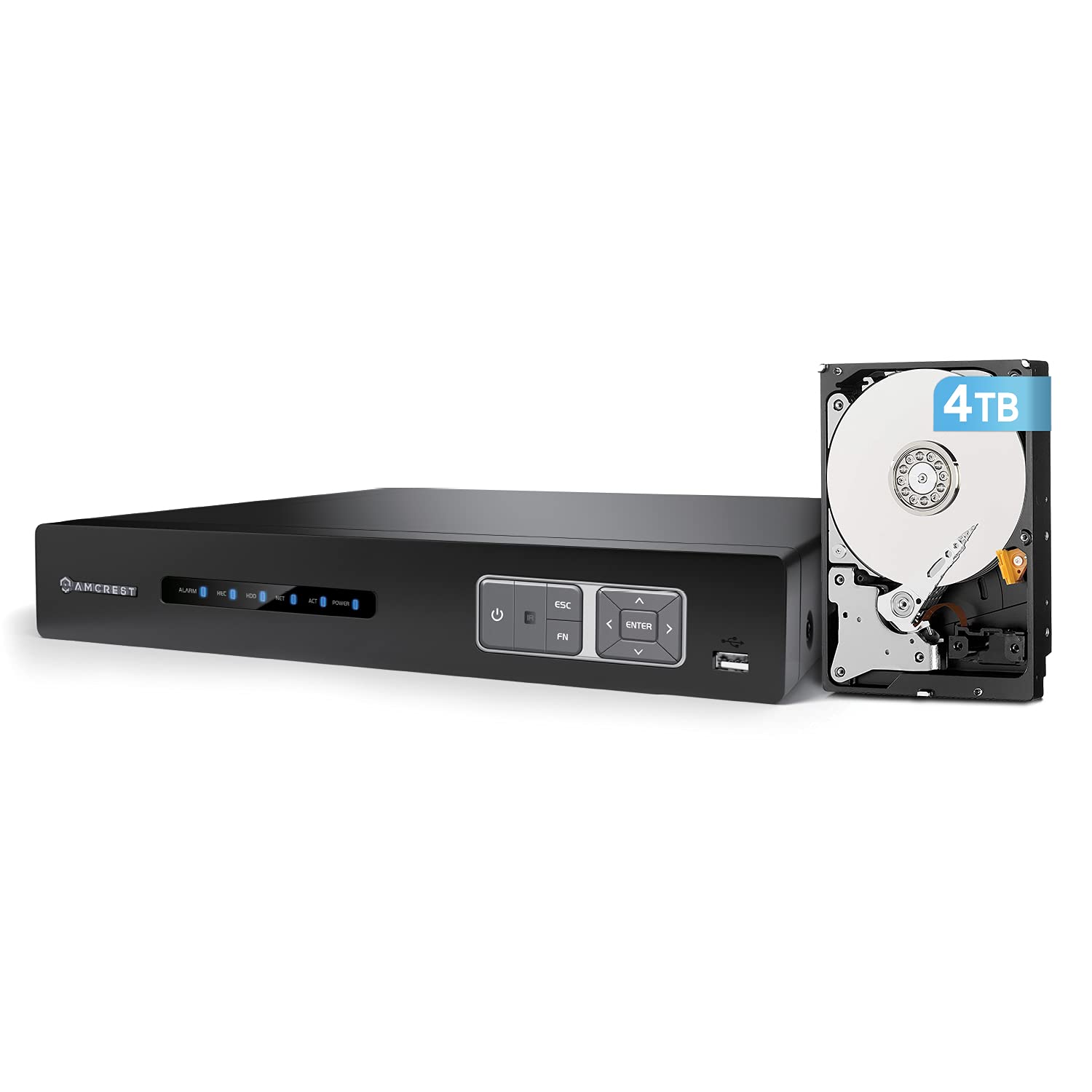 Amcrest 4K UltraHD 16 Channel AI DVR Security Camera System with 4TB HDD - 8MP Digital Video Recorder for Analog & IP Cameras | AI Smart Detection | Home & Business Surveillance Solution