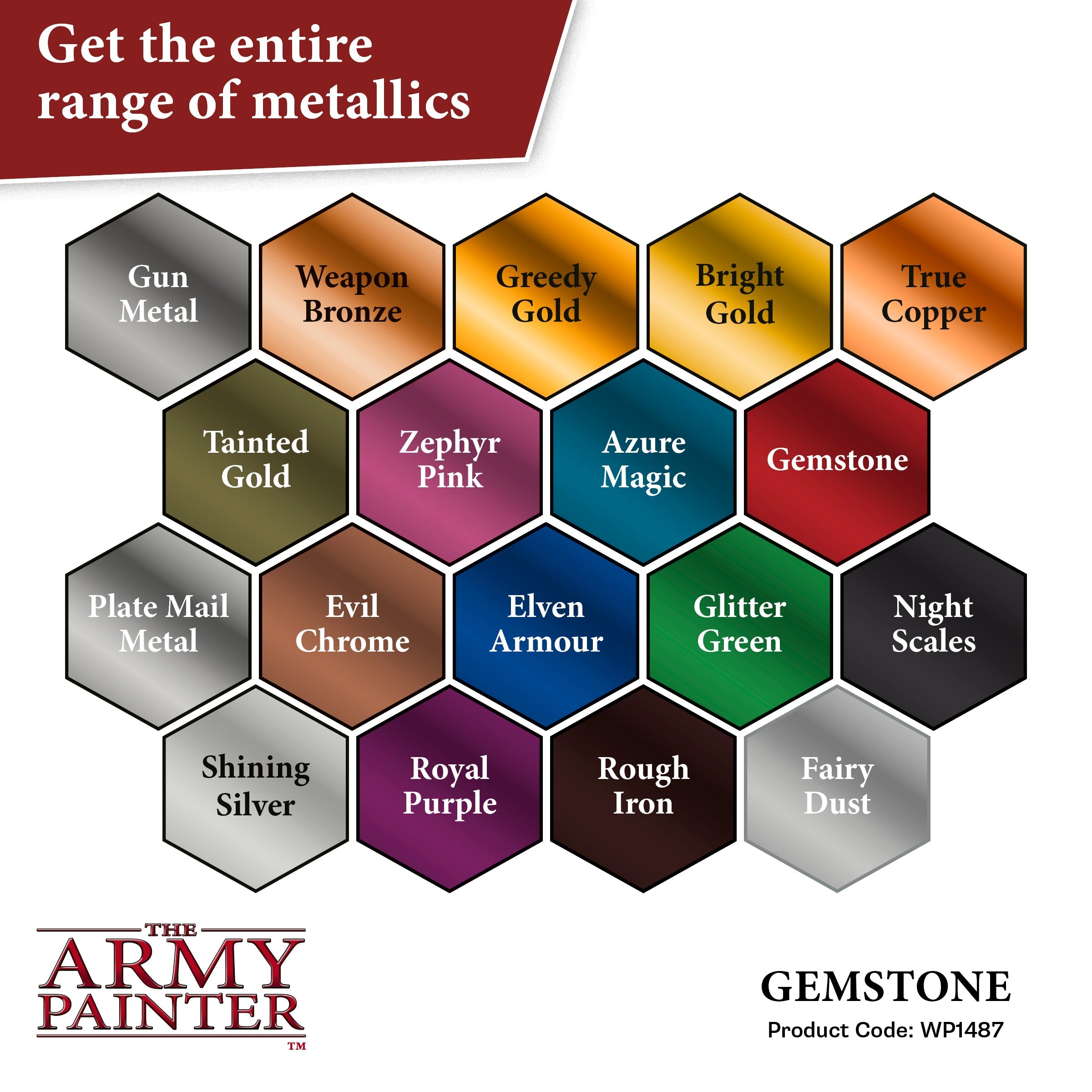 Warpaints Metallics: Premium Gemstone-Inspired Metallic Paints for Miniatures & Models - Perfect for Warhammer, D&D, and Cosplay