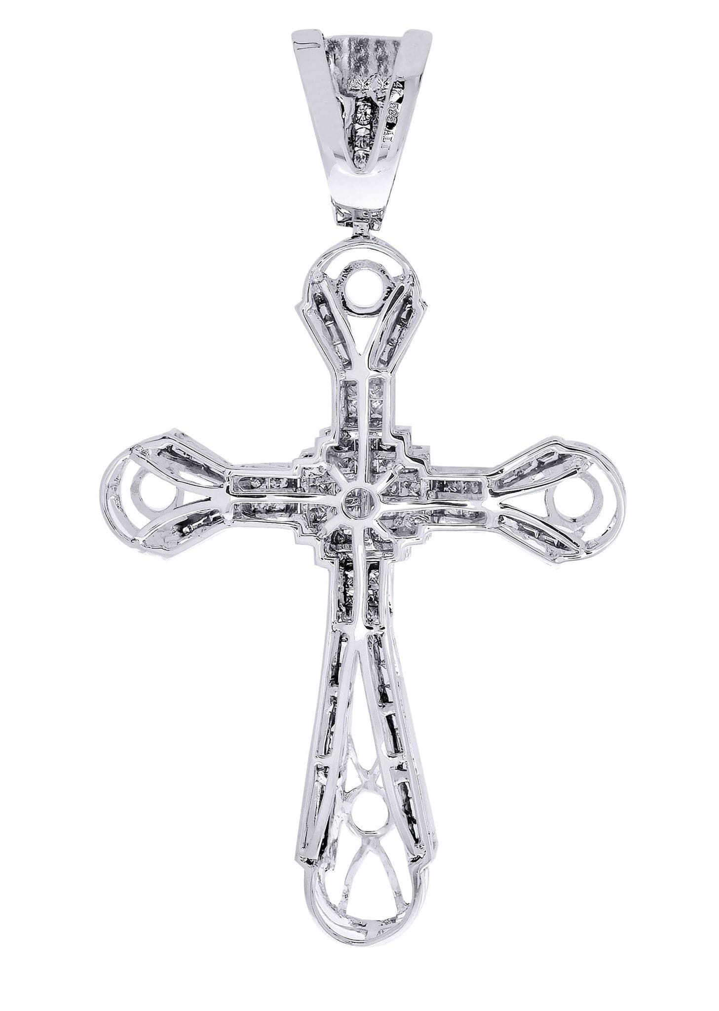1.27 Carat Diamond Cross Pendant Necklace - 11.31 Grams (0.4 oz) - Elegant Religious Jewelry for Women & Men - Perfect for Baptism, Confirmation & Everyday Wear