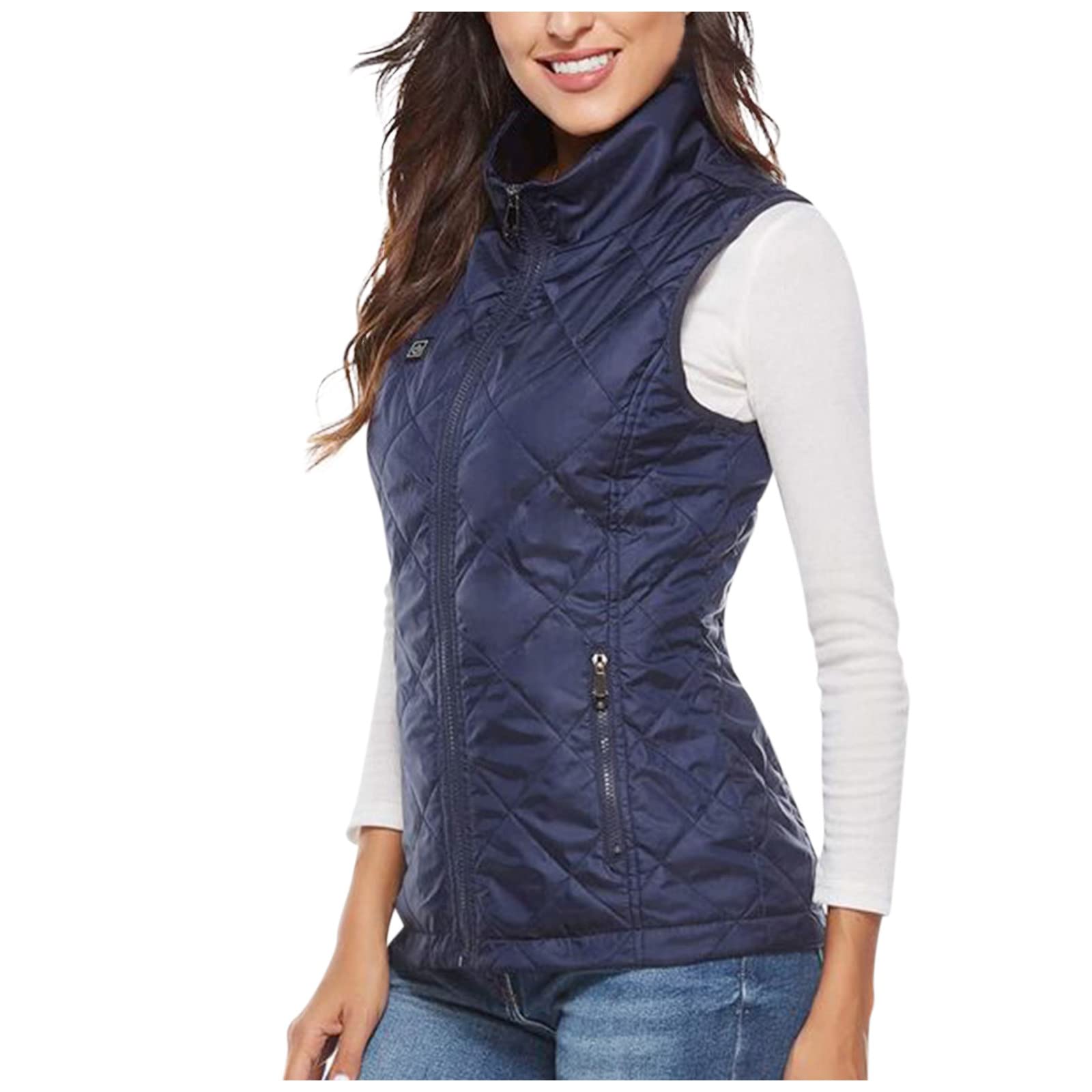 Heated Jacket for Women - Winter Coat with Fleece Lining & Zipper - Waterproof Windproof for Skiing, Riding, Fishing & Outdoor Activities - Wolf Design - 30 Heat Settings