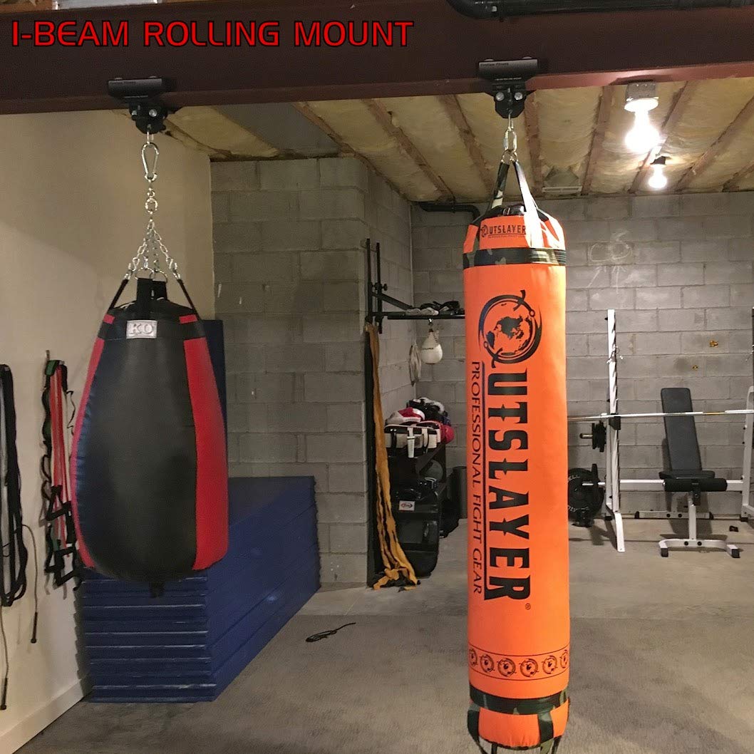 Heavy Duty I-Beam Rolling Punching Bag Mount - Adjustable 7.25