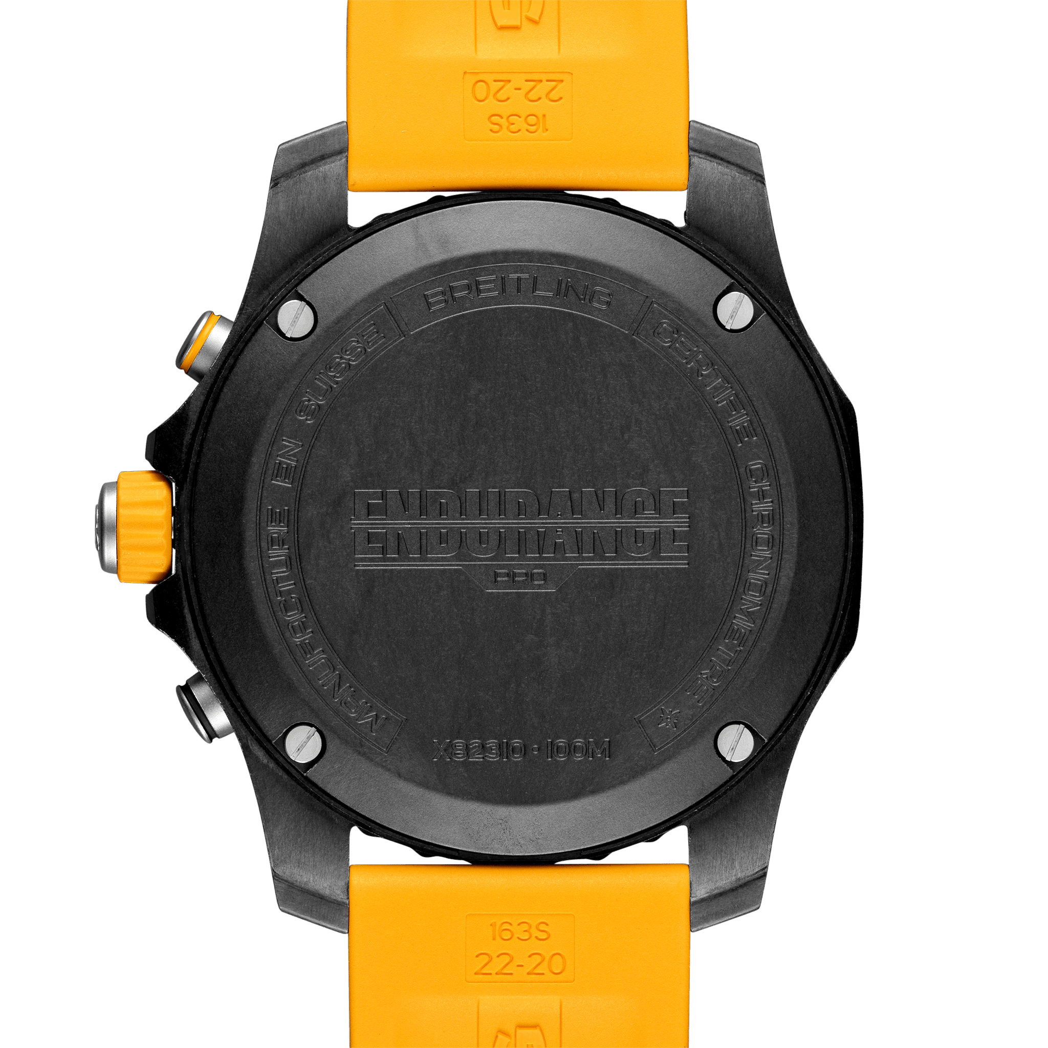 Breitling Endurance Pro 44mm Black Watch with Yellow Rubber Strap - Durable Sports Watch for Running, Cycling & Outdoor Activities