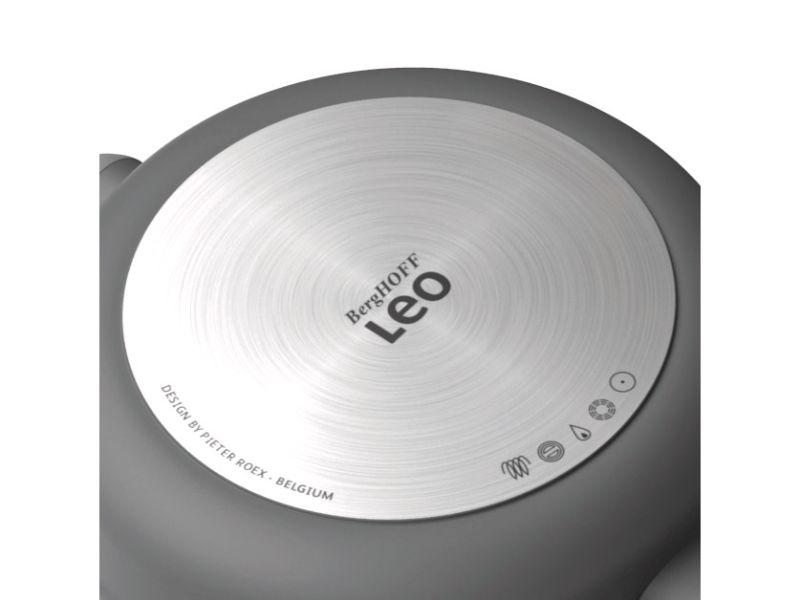 BergHOFF Leo 11-Inch Nonstick Grill Pan with Stay-Cool Handle - Grey - Perfect for Indoor Grilling, Steaks, Burgers & Vegetables
