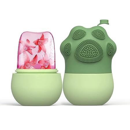 SGP Anti-Leak Silicone Ice Face Roller with Ice Molds - Cooling Facial Massage Tool for Puffiness & Dark Circles | Skincare for Women | Perfect for Morning Routine & Post-Workout Recovery