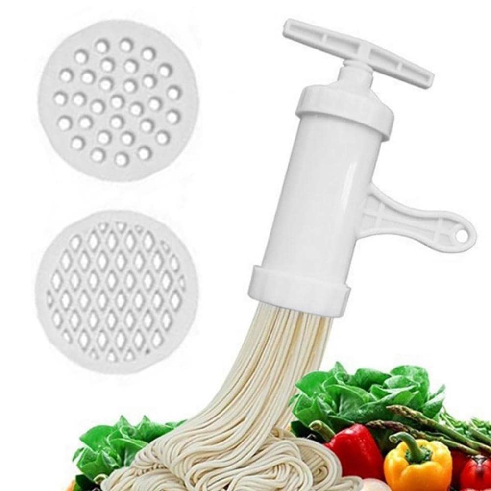 Premium Manual Pasta Maker - Hand Crank Dough Press for Homemade Spaghetti, Fettuccine & Noodles | Durable Kitchen Tool for Italian Cuisine | Perfect for Home Chefs & Pasta Lovers (White)