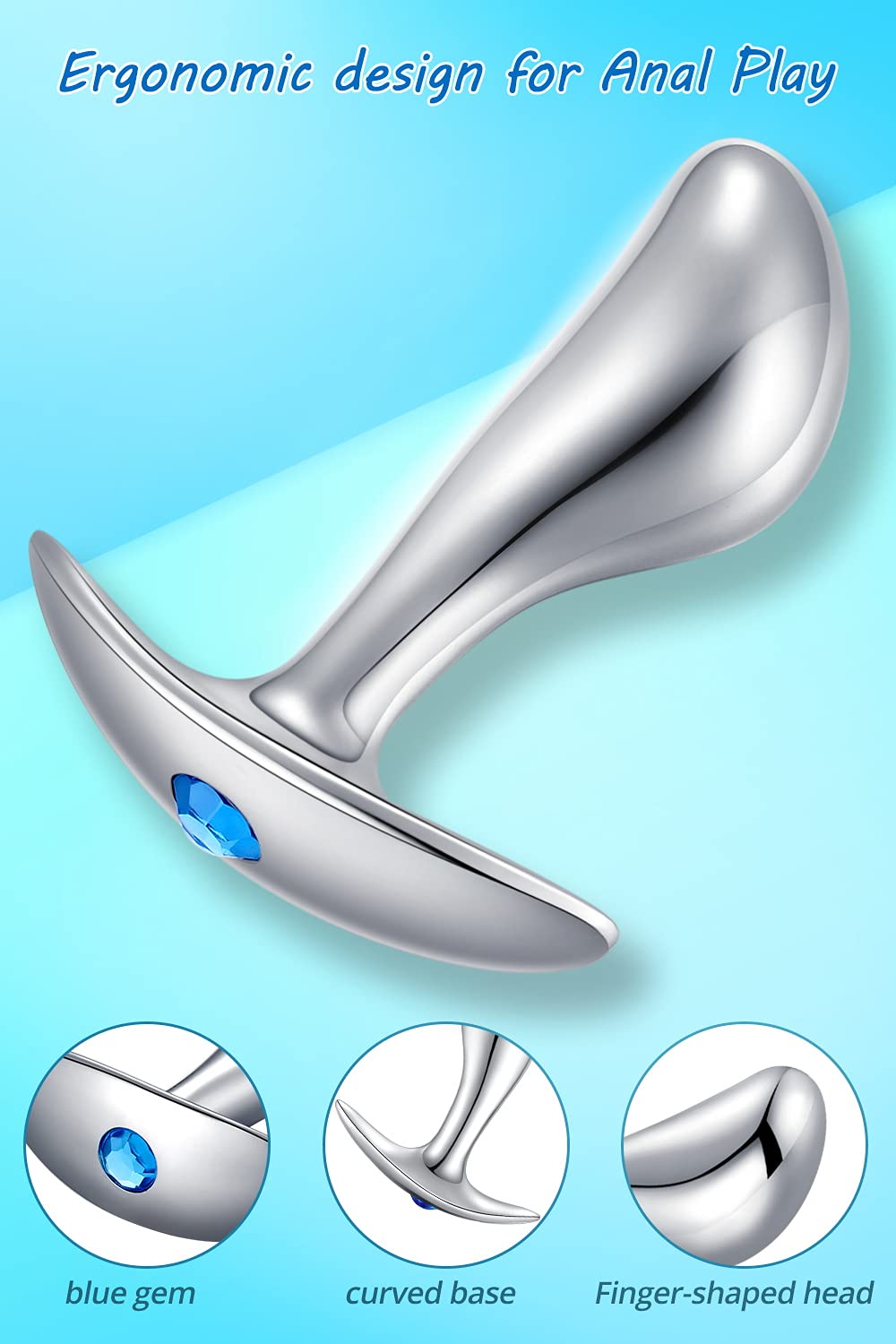 Premium 3-Piece Anal Plug Trainer Kit with Flared Base - Jewelry Style Prostate Massager for Men & Women - Beginner Friendly Adult Sex Toys - Perfect for Solo Play, Couples & BDSM Exploration