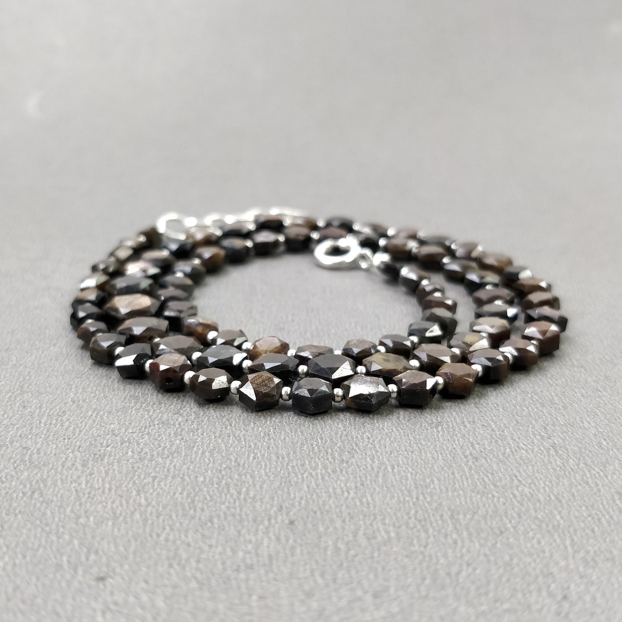 Golden Brown Chocolate Sapphire Gemstone Necklace - 20.50g Natural Hexagon Faceted Sapphire Pendant (5mm-8mm) | Elegant Jewelry for Women, Perfect Gift for Birthday, Anniversary & Special Occasions