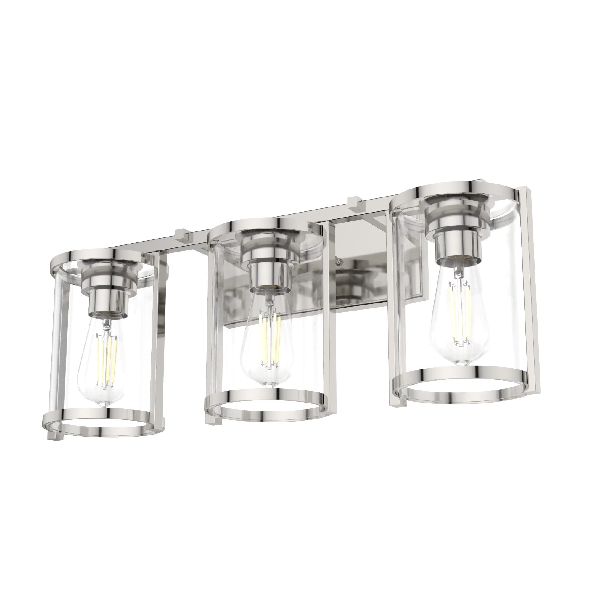 Hunter Fan Company 19965 Astwood Vanity Light in Polished Nickel - Elegant Bathroom Lighting Fixture for Modern Home Decor