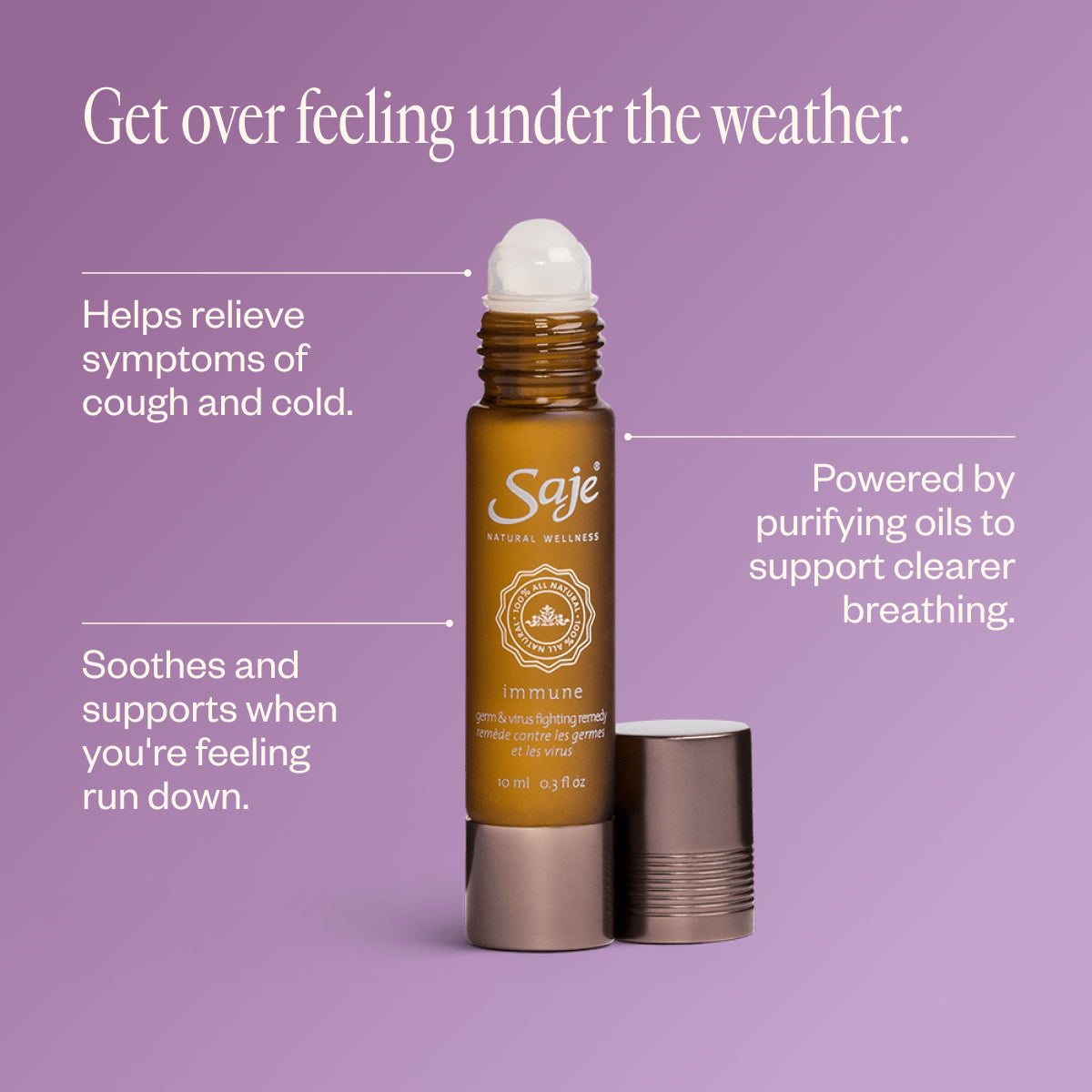 Immune Support Essential Oil Roll-On - Natural Remedy for Cold & Flu Relief - Perfect for Travel, Work & Home Use