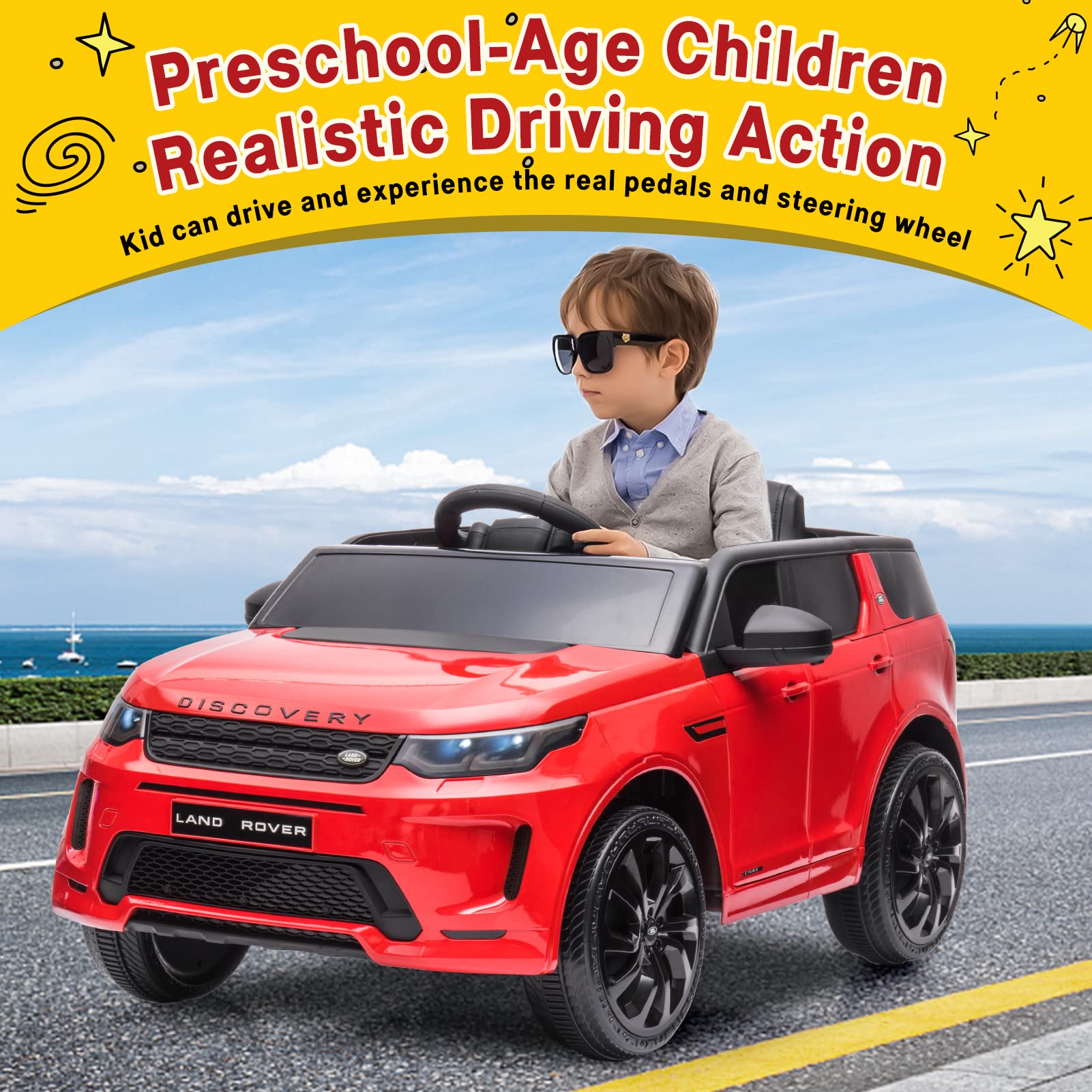 GARVEE 12V Mercedes Benz G63 Kids Electric Ride On Car with Remote Control, LED Lights, Bluetooth, Music & Radio - Battery Powered Toy Car for Boys & Girls Ages 3-8 (Red) - Perfect for Birthday Gifts, Outdoor Play & Indoor Fun