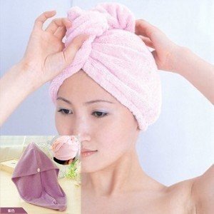 FOK 1 PC Magic Fast Dry Soft Microfiber Hair Towel Wrap Cap - Super Absorbent Hair Turban for Women & Men - Perfect for Post Shower, Swimming, Spa & Salon Use (Random Color)
