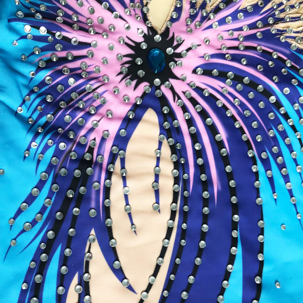 LIUHUO Girls Dance Costume - Rhythmic Gymnastics Leotard Dress for Performance & Competition - Ballet, Jazz, Cheerleading Outfit for Kids & Teens