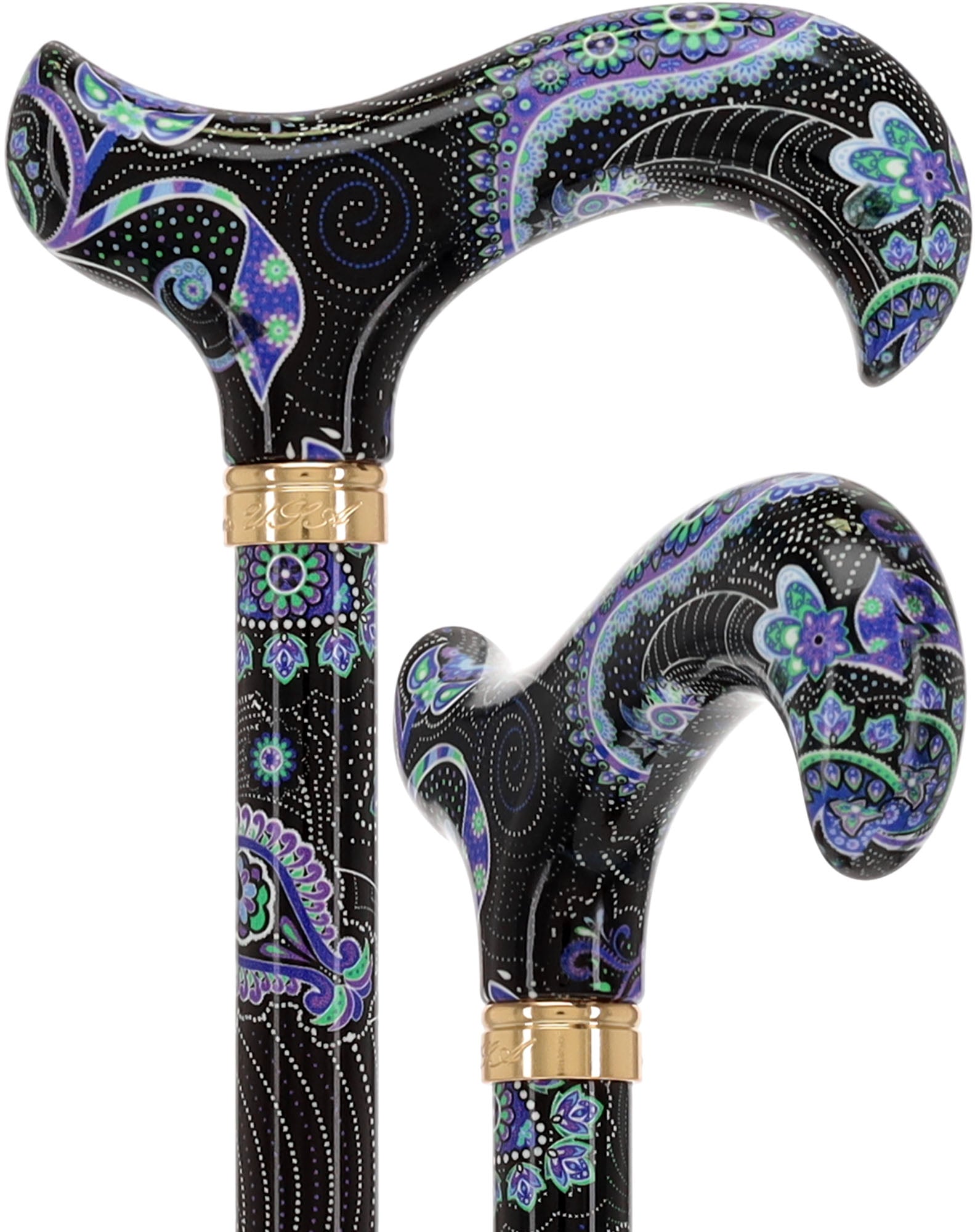 Purple Majesty Designer Adjustable Cane with Patterned Handle - Premium Walking Cane for Seniors & Mobility Support - Fashionable Cane for Women & Men - Ideal for Daily Use, Travel & Gift Giving