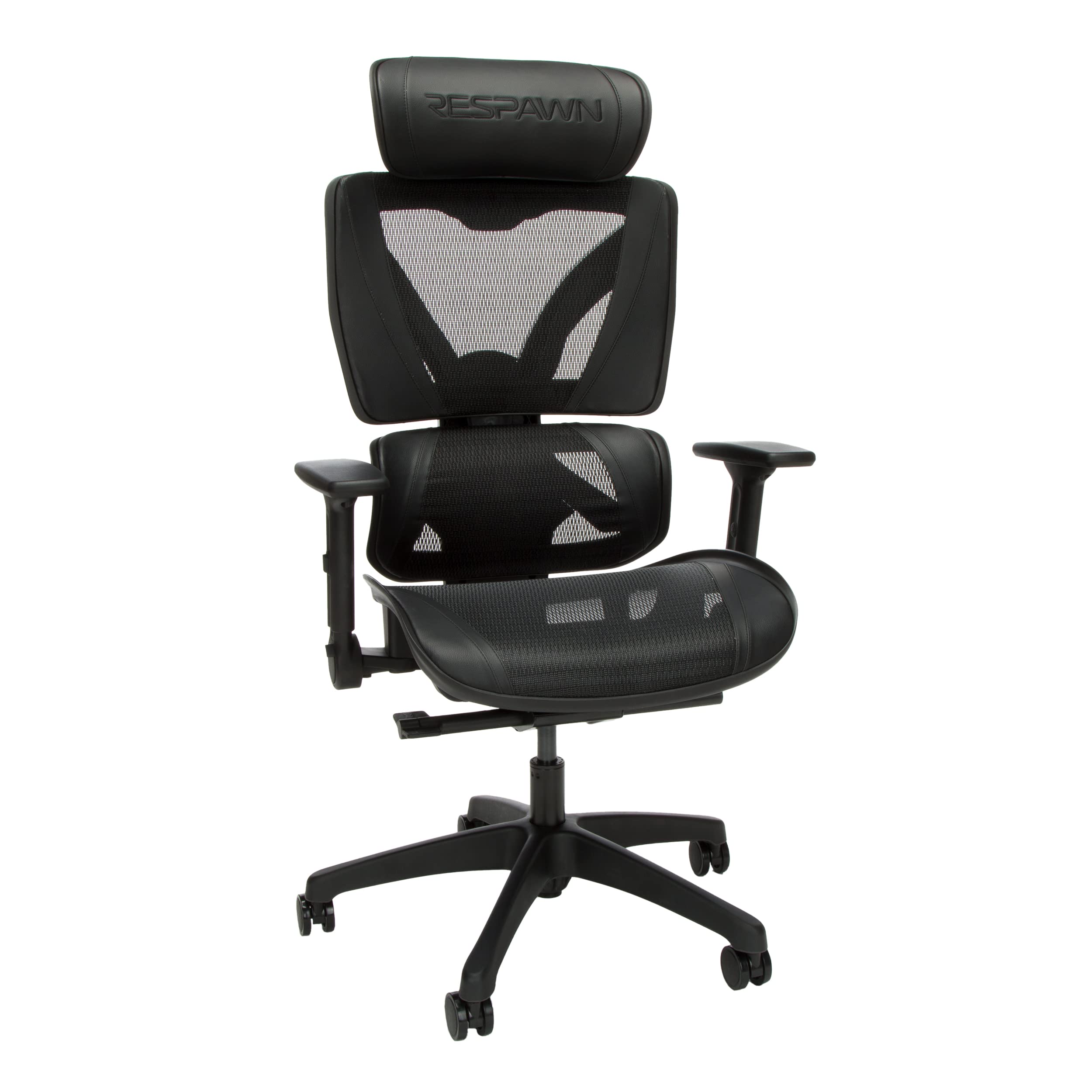 RESPAWN SPECTER Ergonomic Mesh Office Chair - Adjustable High Back Computer & Gaming Chair with Lumbar Support, Headrest & Tilt Recline - Black - Perfect for Home Office, Gaming Setup & Workstation Comfort