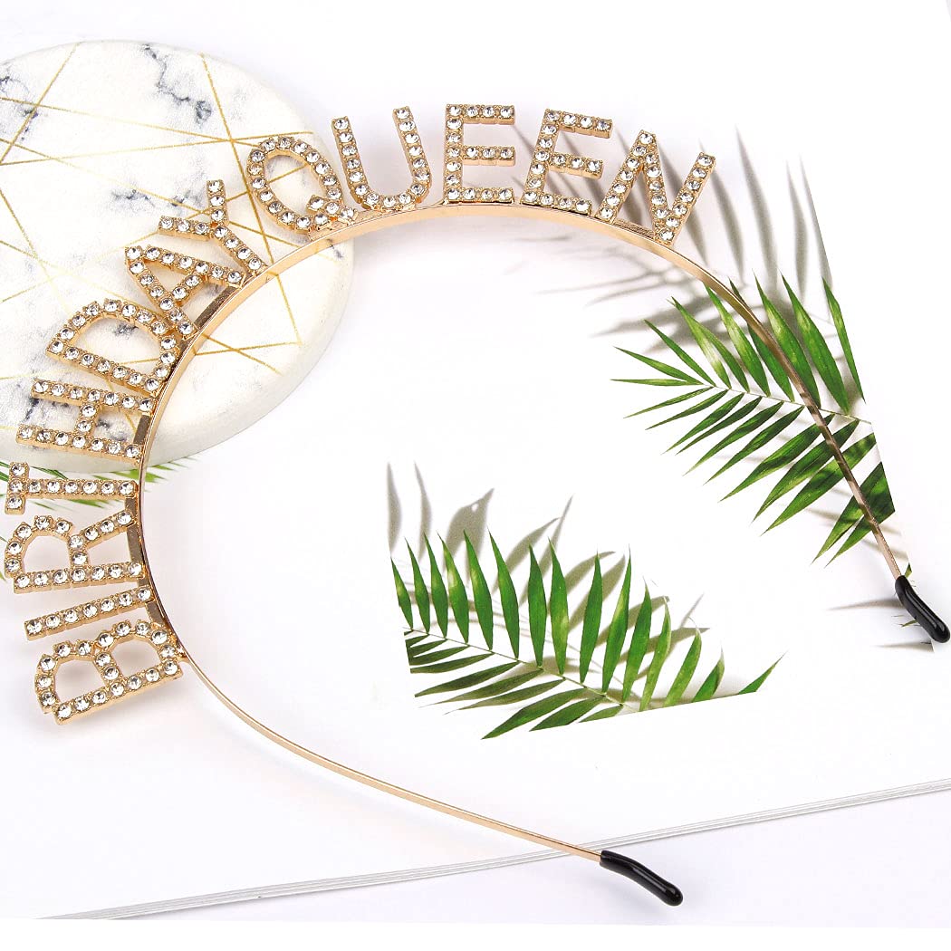 Gold Rhinestone Birthday Crown for Women & Girls - Elegant Princess Tiara Headband for Birthday Queen, Party Accessories | Perfect for Birthday Celebrations, Bachelorette Parties & Special Events