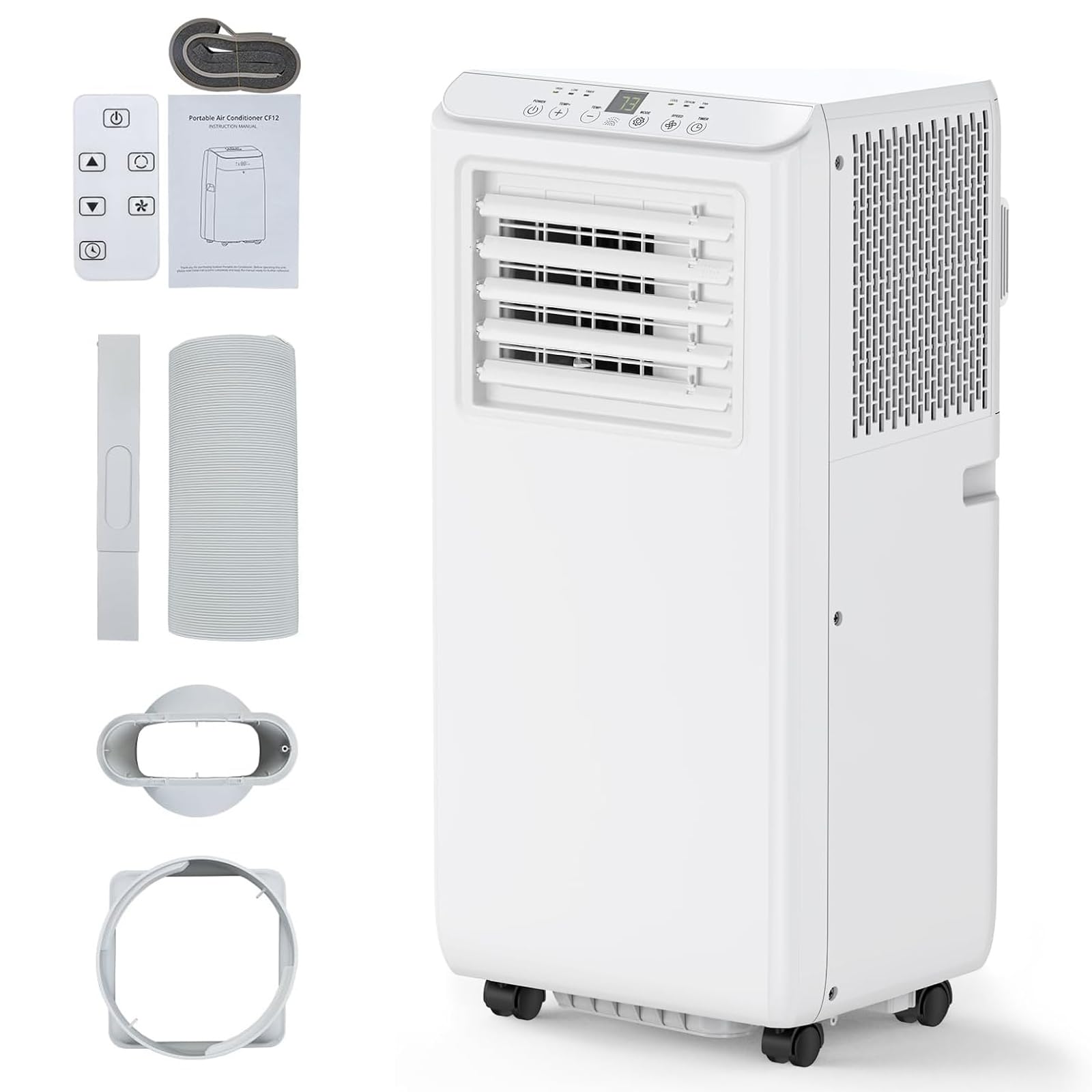 10000 BTU Portable Air Conditioner with Remote Control - Energy Efficient 3-in-1 AC Unit (Cooler, Fan & Dehumidifier) for Rooms Up to 450 Sq.Ft - Perfect for Bedroom, Home Office, Small Apartment & RV - Summer Cooling Solution for Hot Weather Relief & Indoor Comfort - Great for Heatwaves, Nighttime Use & Home Workspaces - Ideal for Summer, Hot Climates, Small Spaces & Home Comfort