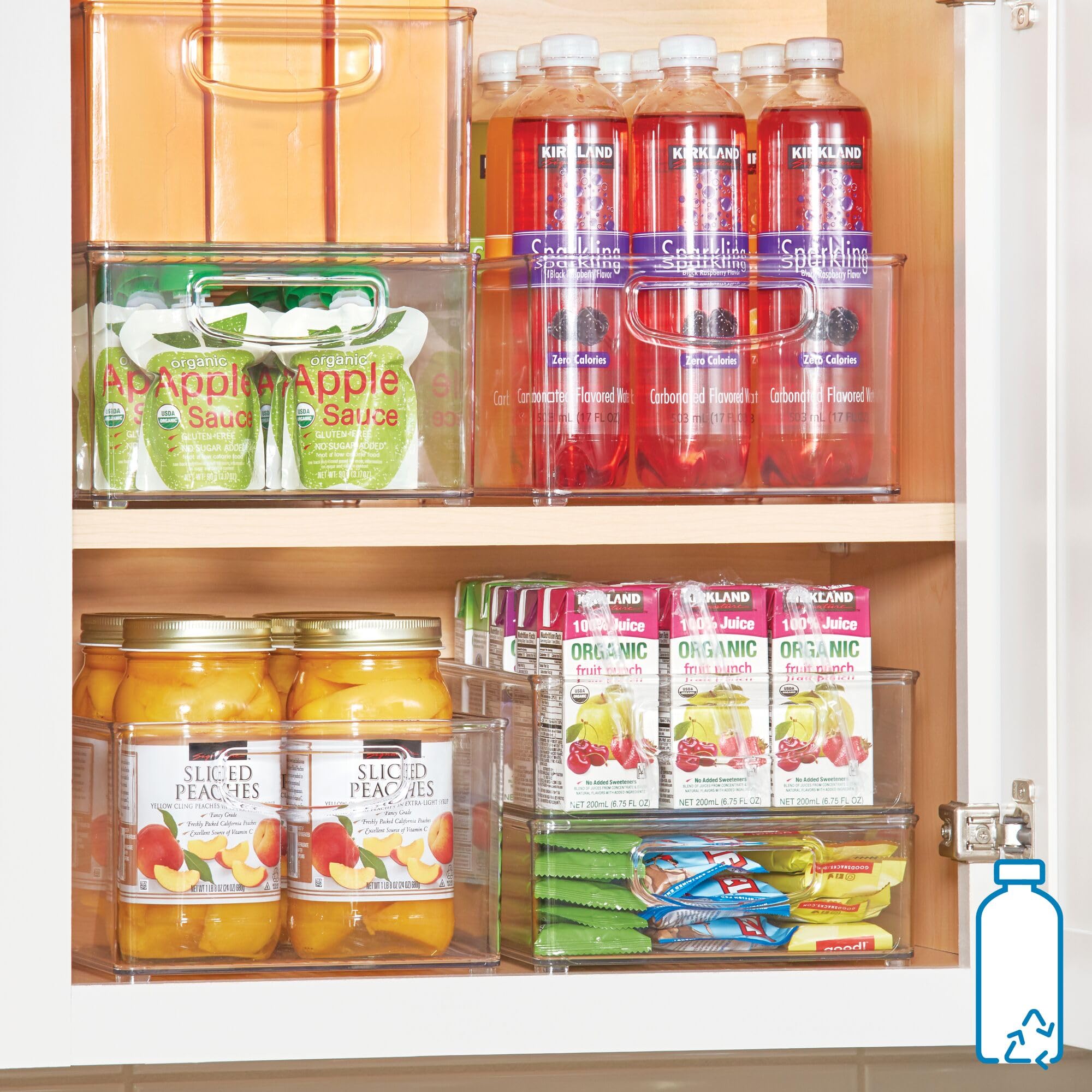 iDesign Linus Plastic Storage Bin with Handles - BPA-Free Clear Organizer for Kitchen, Fridge, Freezer, Pantry & Cabinet | Perfect for Food Storage, Spice Organization & Home Decluttering