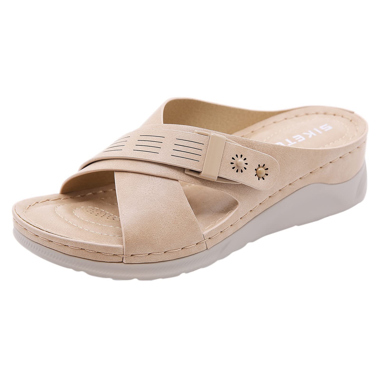 **Women's Bohemian Wedge Sandals - Breathable Summer Dressy Thick Sole Beach Shoes for Casual Outings & Vacations**    *Perfect for beach trips, poolside lounging, and stylish summer strolls.*