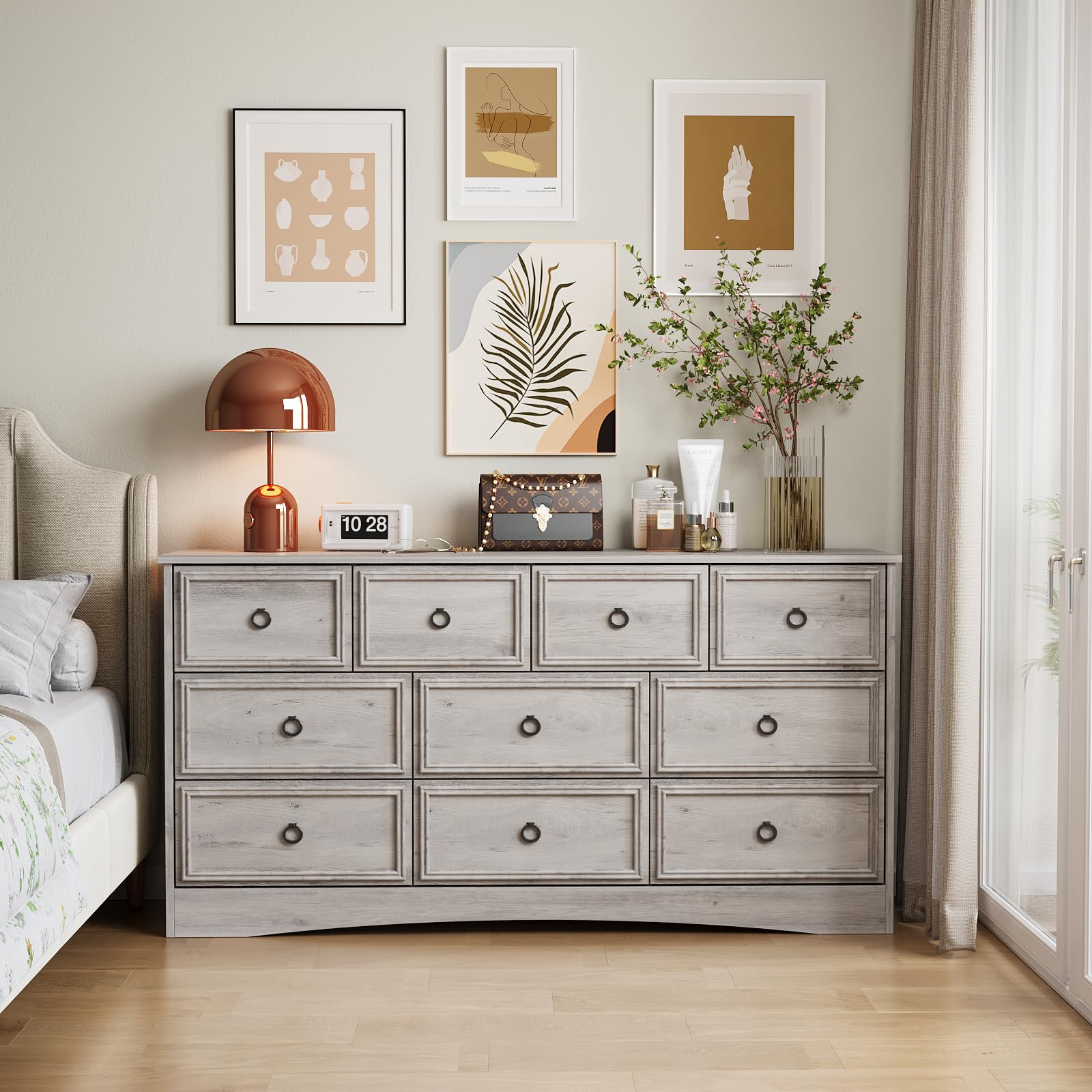Modern 10-Drawer Dresser for Bedroom - 59.05