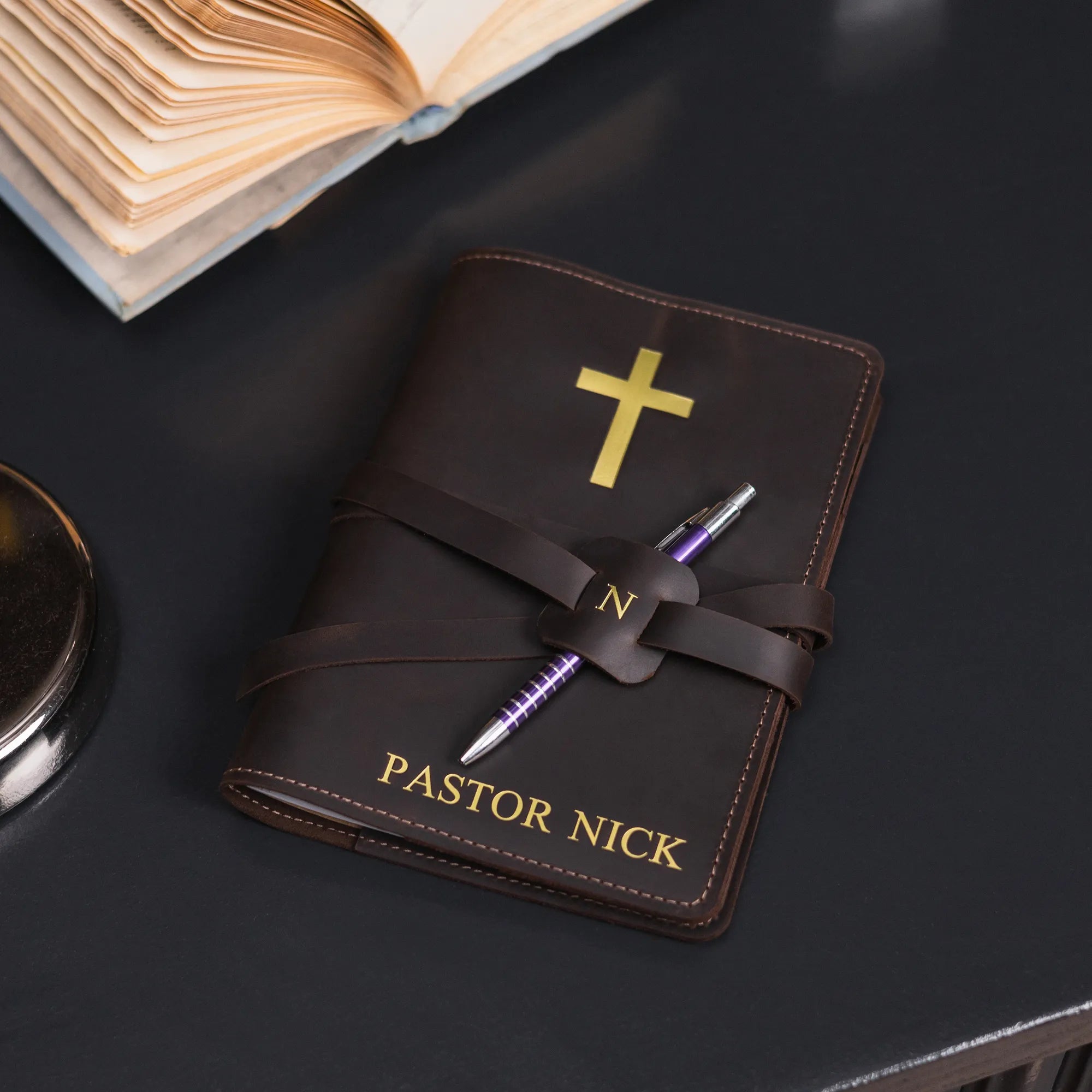 Personalized Leather Prayer Journal for Women & Men - Custom Engraved Christian Devotional Notebook - Perfect for Bible Study, Church, and Daily Reflection