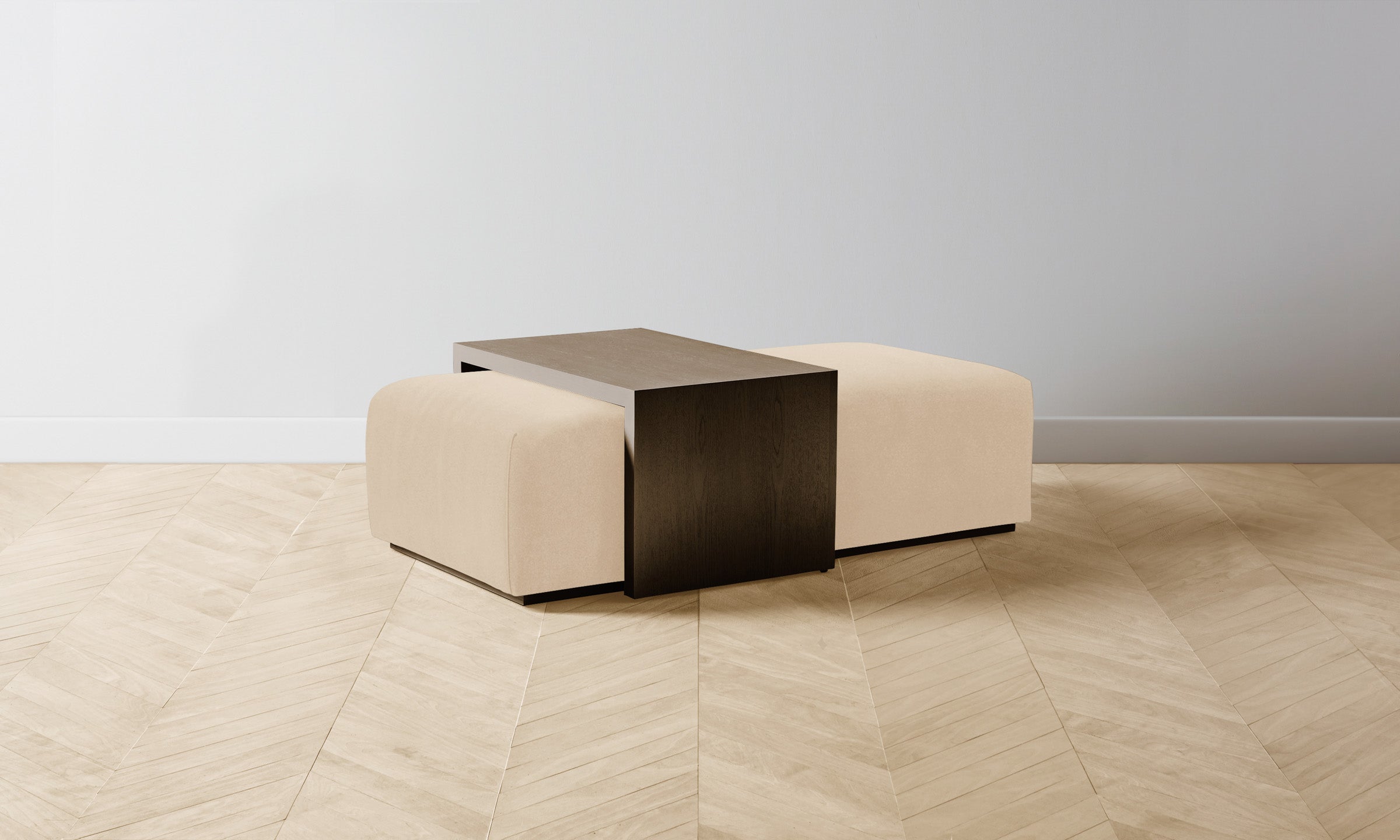 The Bowery Ottoman - Luxe Performance Velvet Upholstered Footrest & Seat, Soft Butter Fabric for Living Room, Bedroom & Office - Perfect for Relaxing & Extra Seating