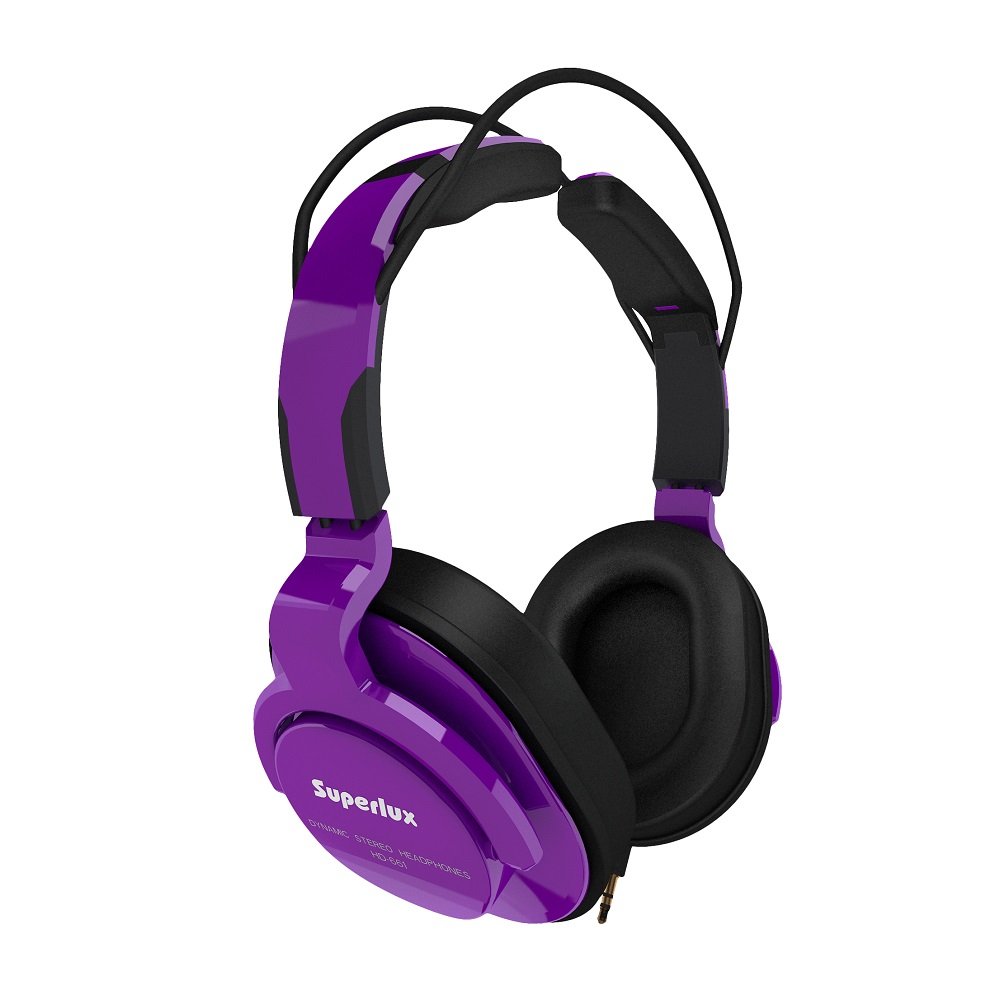 Superlux HD661 Professional Studio Monitor Headphones - Purple (Closed-Back Design) for Recording, Mixing & Gaming - High-Fidelity Sound Isolation Headphones for Musicians, Producers & Audiophiles