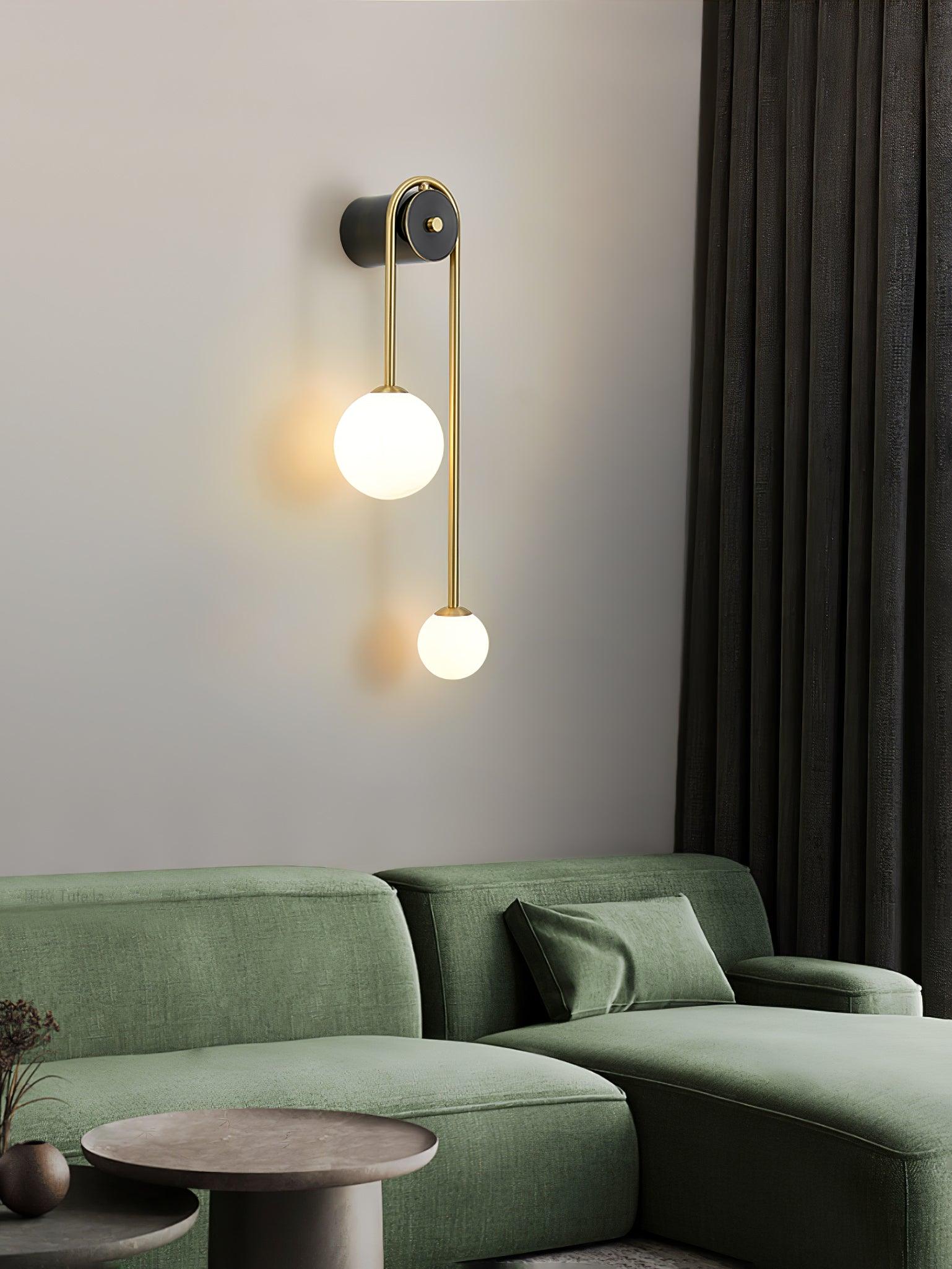 Vintage Brass Arc Wall Light - Adjustable Swing Arm Sconce for Bedroom, Living Room & Hallway Lighting