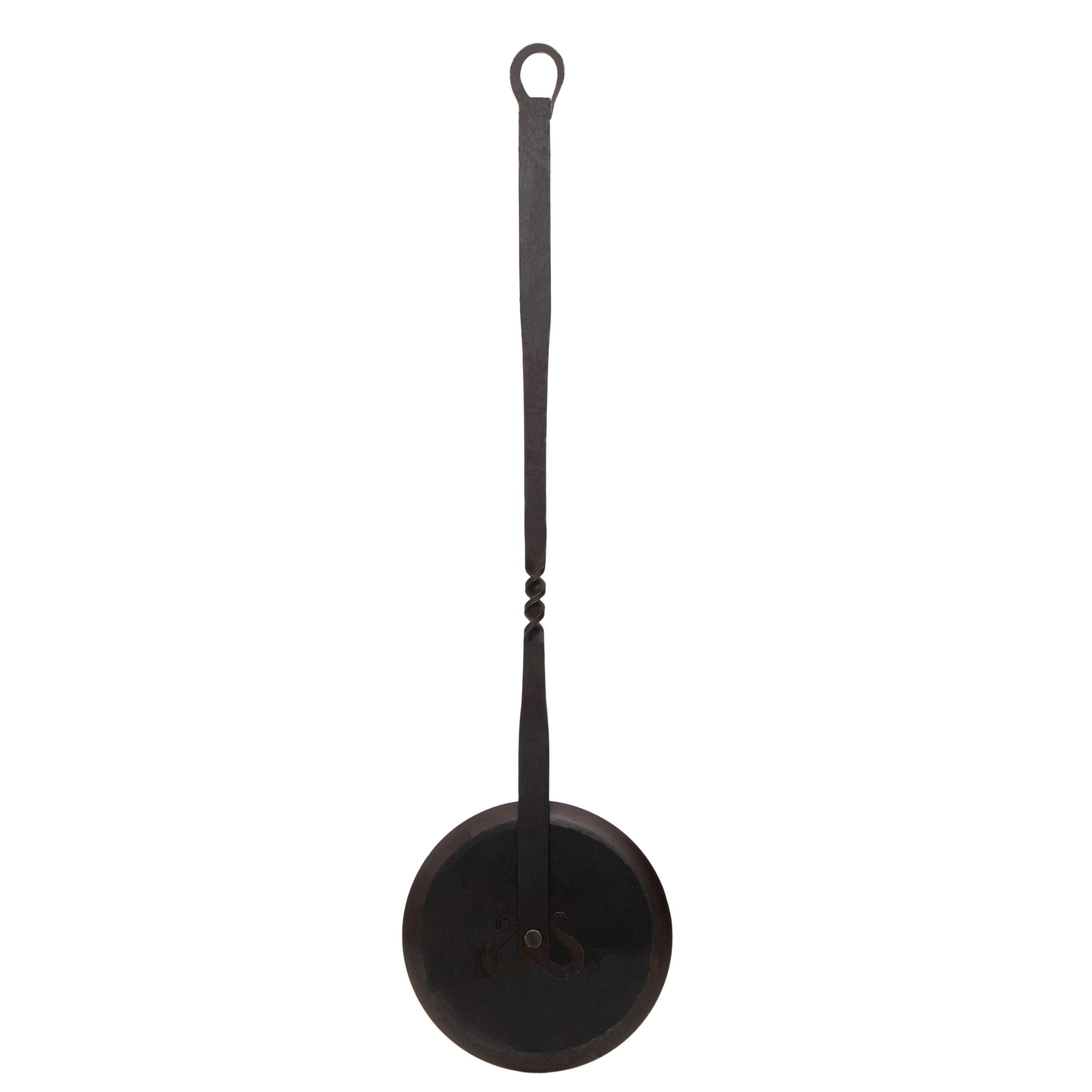 Long Handle Iron Grill Fire Ladle - Medieval Hand Forged Cooking Tool with Comfort Grip for BBQ, Camping, Outdoor Cooking - Perfect for Grilling, Cast Iron Skillets, Fire Pits & Medieval Reenactments - 21.65 Inch Heavy Duty Kitchen Utensil