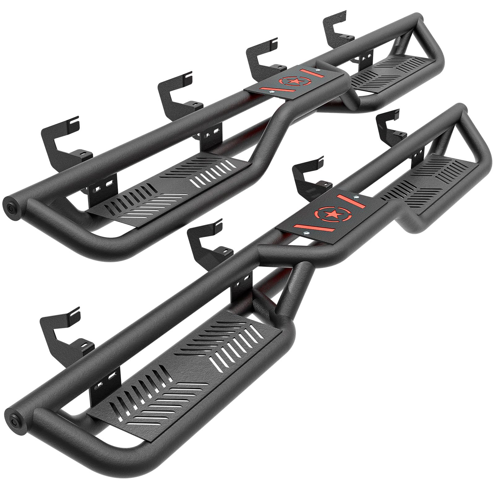 Heavy Duty Crew Cab Running Boards & Side Steps for 2019-2025 Chevy Silverado 1500 & GMC Sierra 1500/2500/3500 HD - Non-Slip Black Nerf Bars - Perfect for Off-Roading, Truck Access & Easy Entry/Exit