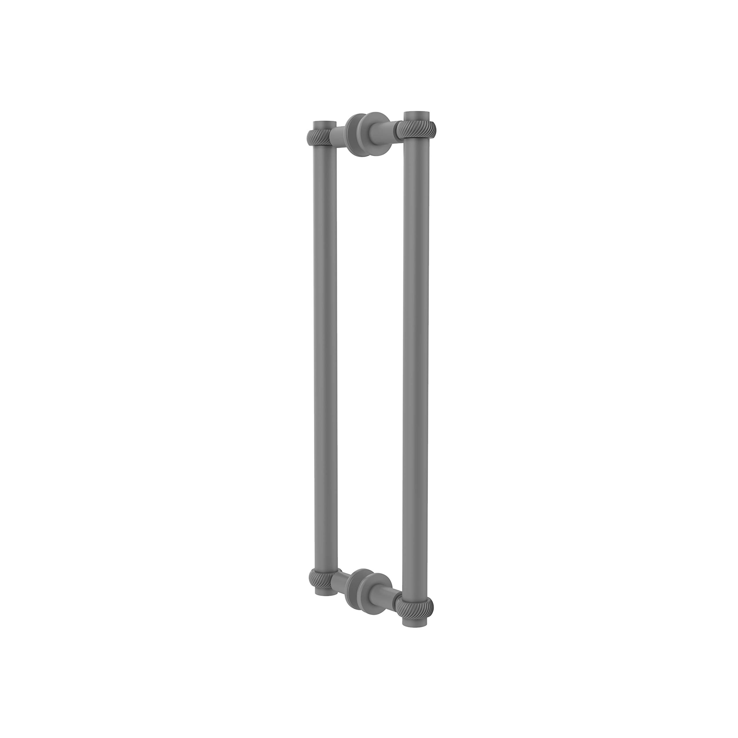 Allied Brass 404T-18BB-GYM 18 Inch Modern Twisted Shower Door Handle - Matte Gray Finish for Bathroom & Gym Shower Enclosures