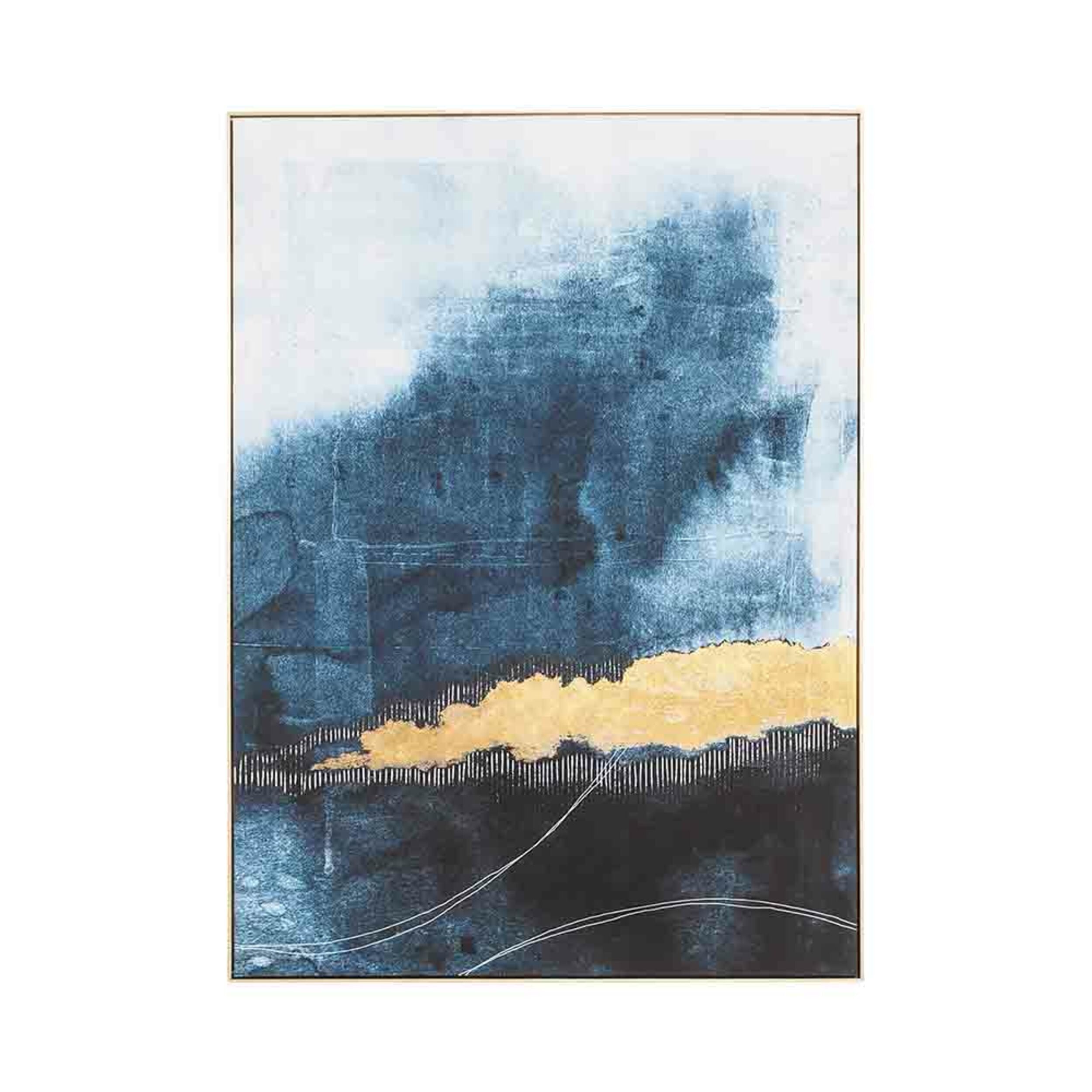 Art Design Gold Shimmer Framed Print 100x140 cm - Elegant Wall Decor for Living Room, Bedroom & Office | Modern Home & Office Decoration