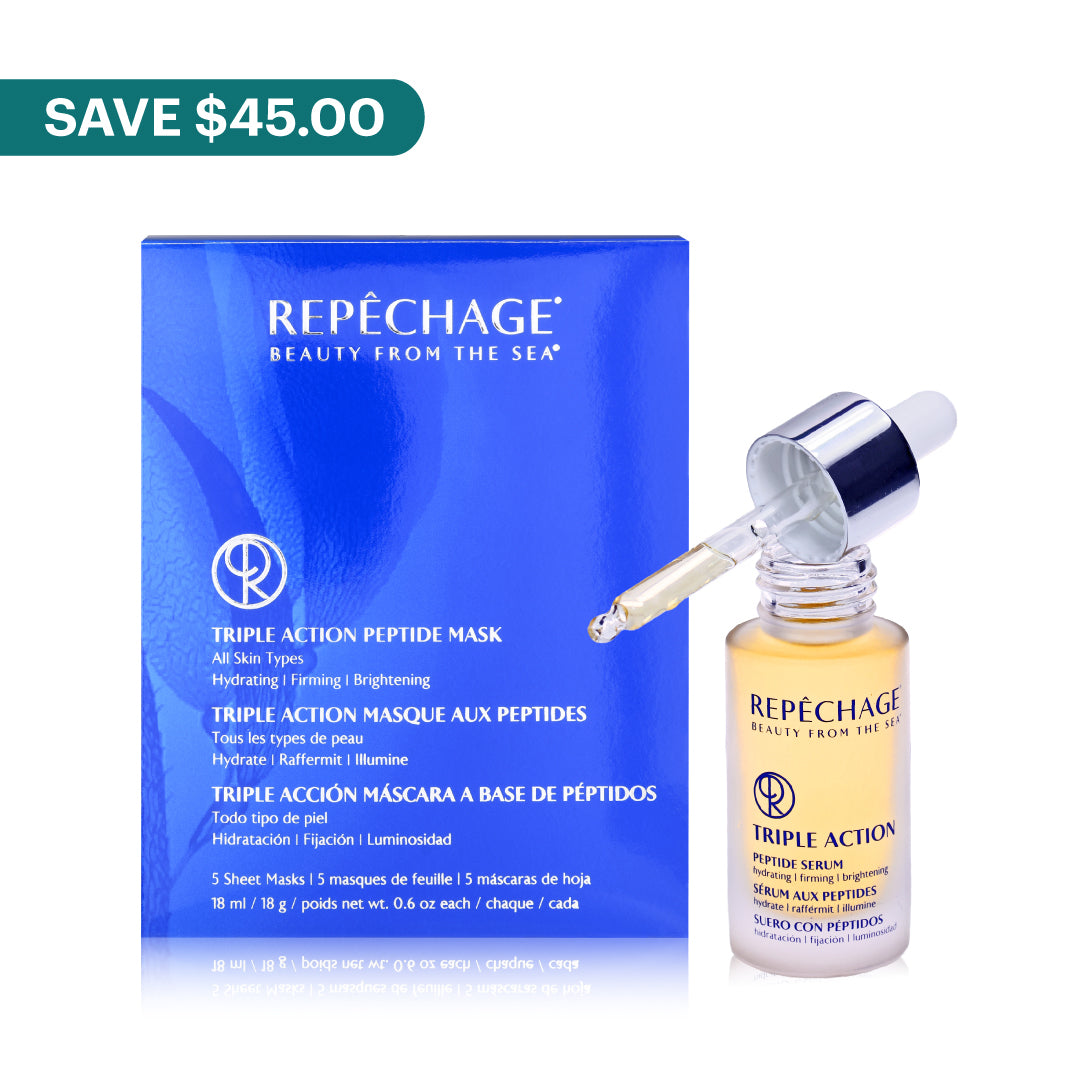 Triple Action Peptide Serum & Mask Set - Anti-Aging Skincare Duo for Men | Perfect Father's Day Gift for Wrinkles & Fine Lines | Daily Skincare Routine & Special Occasion Use