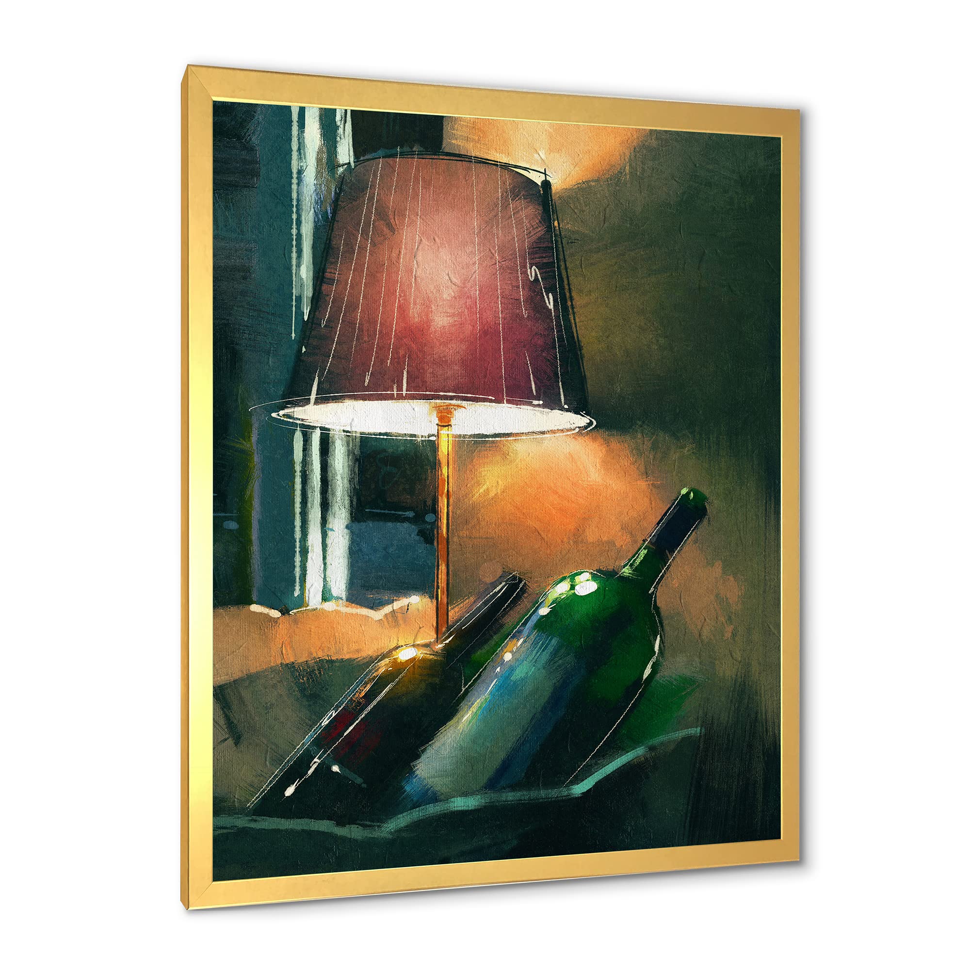 Modern LED Wine Bottle Wall Art - Glowing Orange Night Light for Home Bar, Dining Room & Bedroom Decor