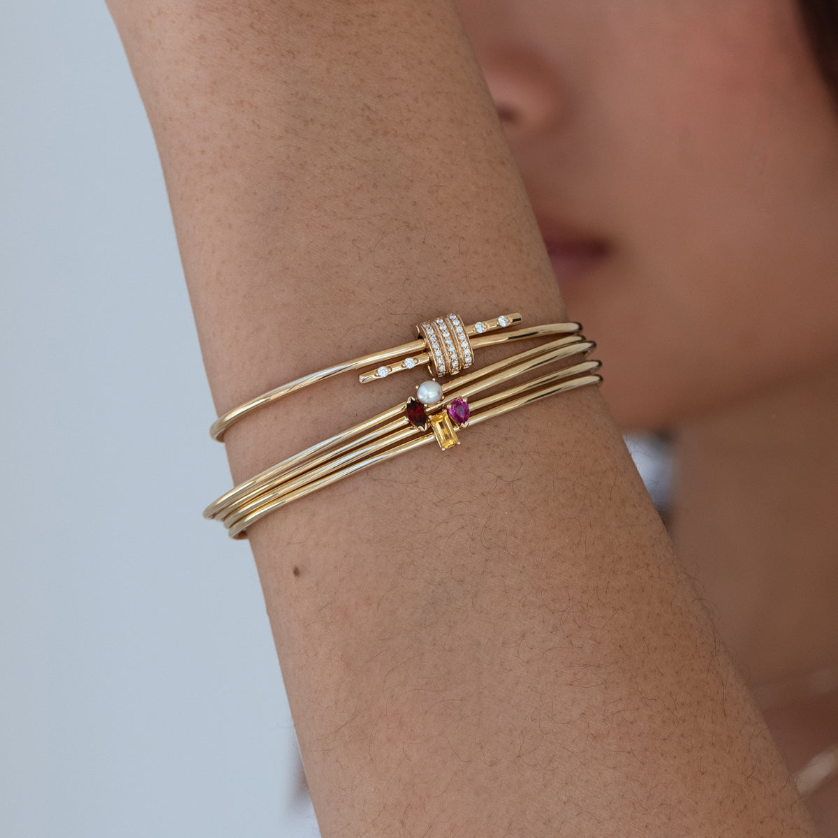 Birthstone Cuff Bracelet for Women - Personalized Sterling Silver Zodiac Charm Bracelet - Perfect for Birthday, Anniversary & Mother's Day Gifts