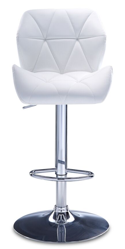Ava White Bar Height Stool - Adjustable Swivel Bar Stool for Kitchen Island, Breakfast Nook & Home Bar - Modern Counter Height Stool with Padded Seat