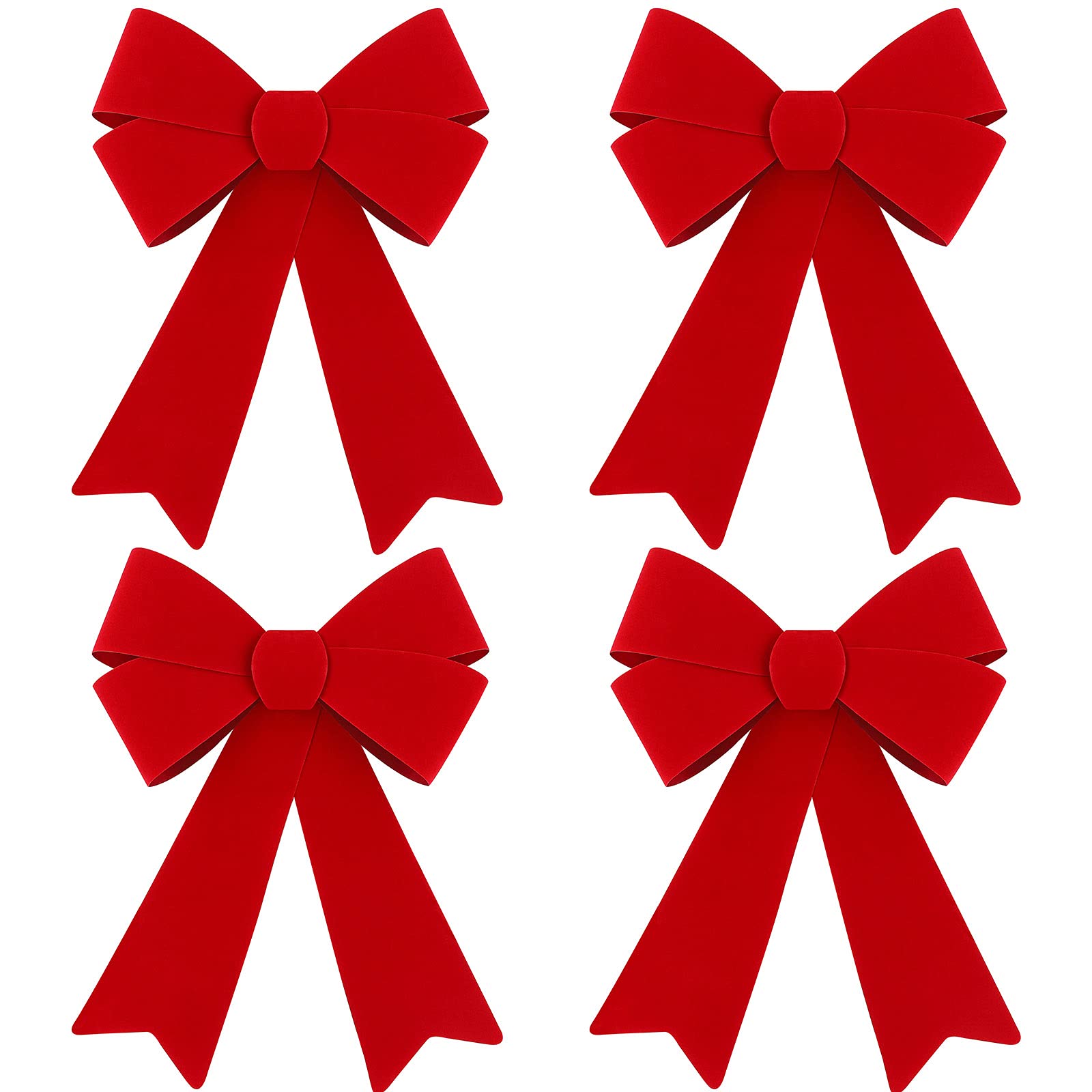 4 Pack Red Christmas Wreath Bows 18x12