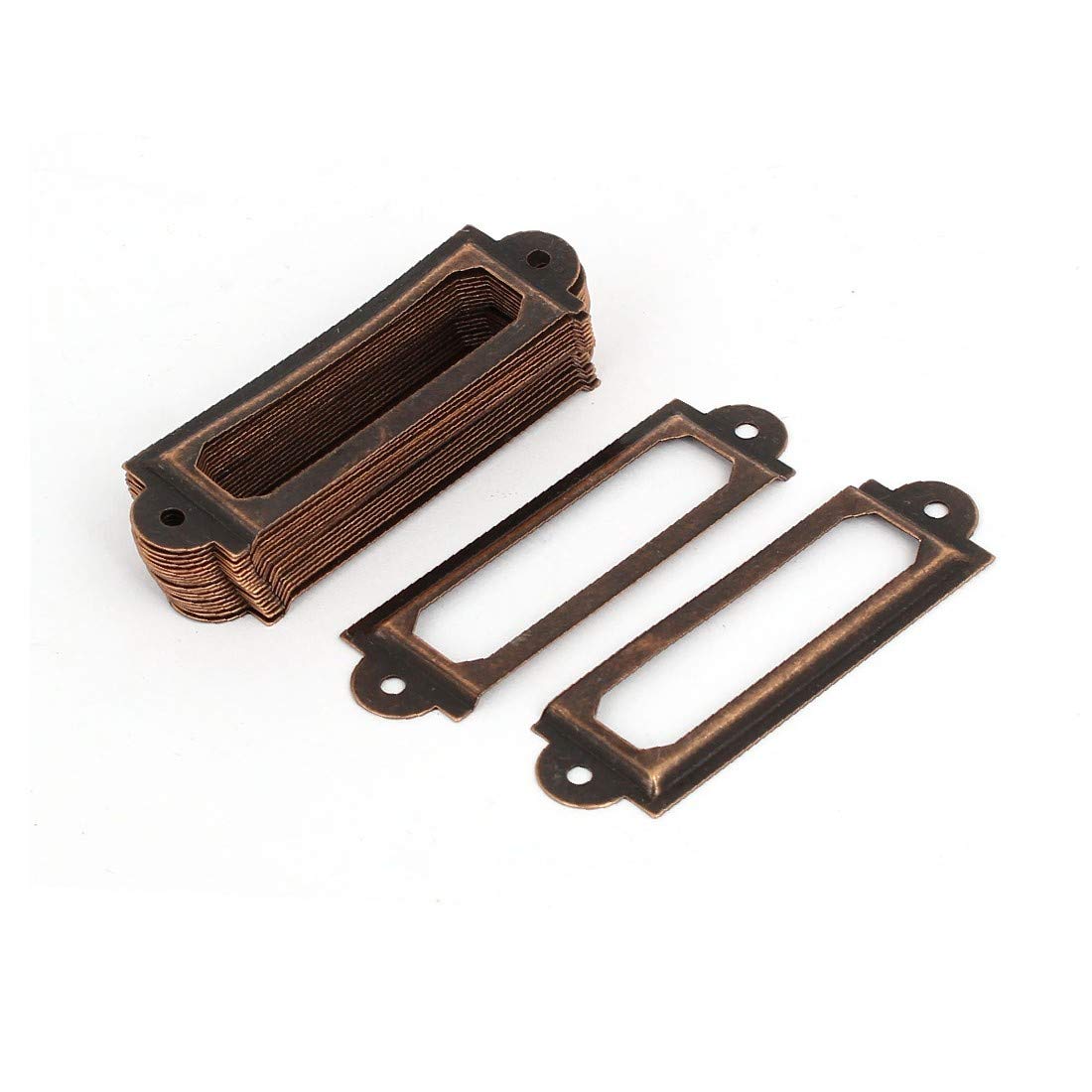 60mm x 17mm Iron Tag Holder Label Frame - 20pcs Set for Office & Pharmacy Organization (Copper Tone) | Durable Drawer Labels for Medical Supplies, Files & Storage