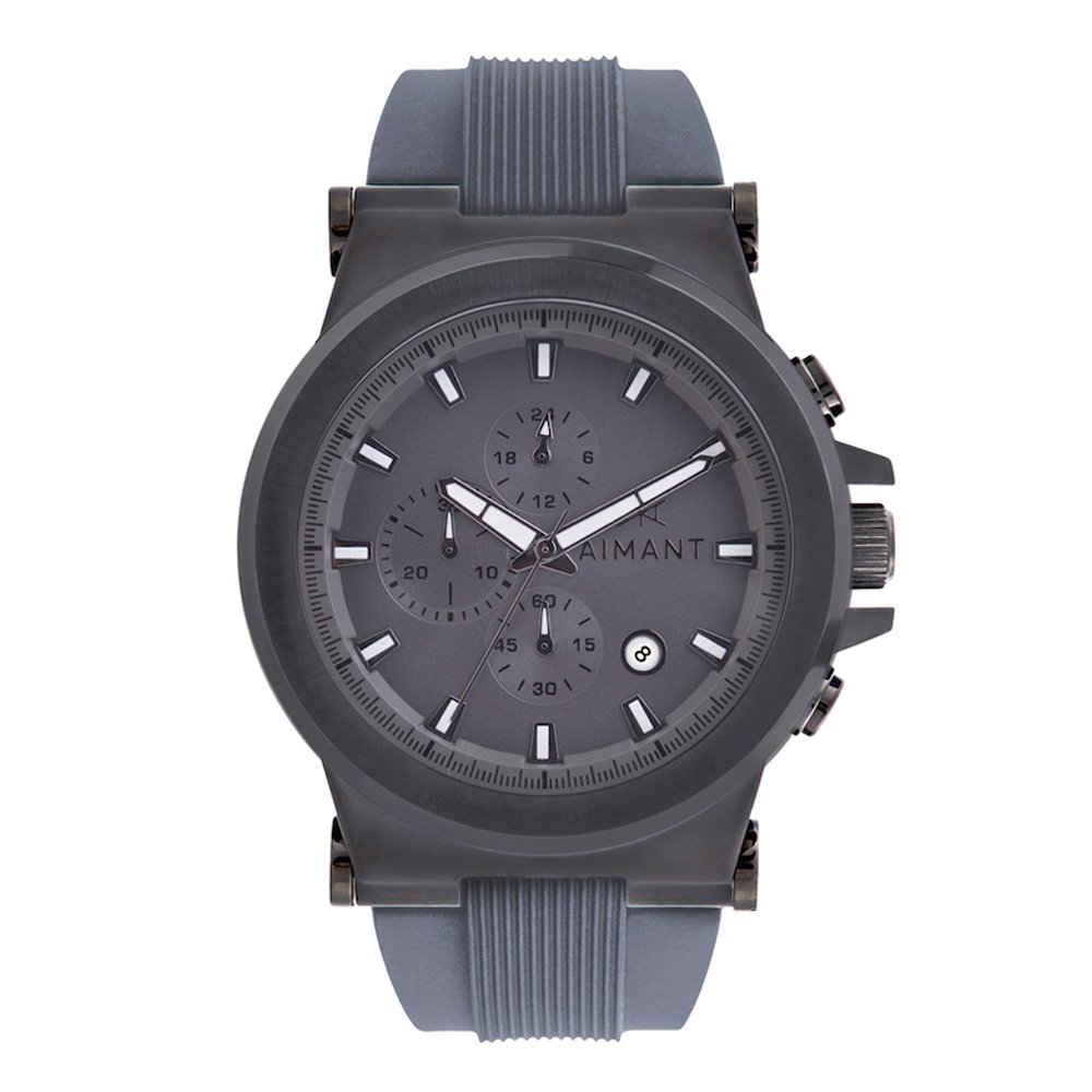 AIMANT Monaco Chronograph Watch for Men - 48mm Analog Quartz Watch with Silicone Strap - Luxury Sports & Casual Wristwatch for Business, Dating & Everyday Wear