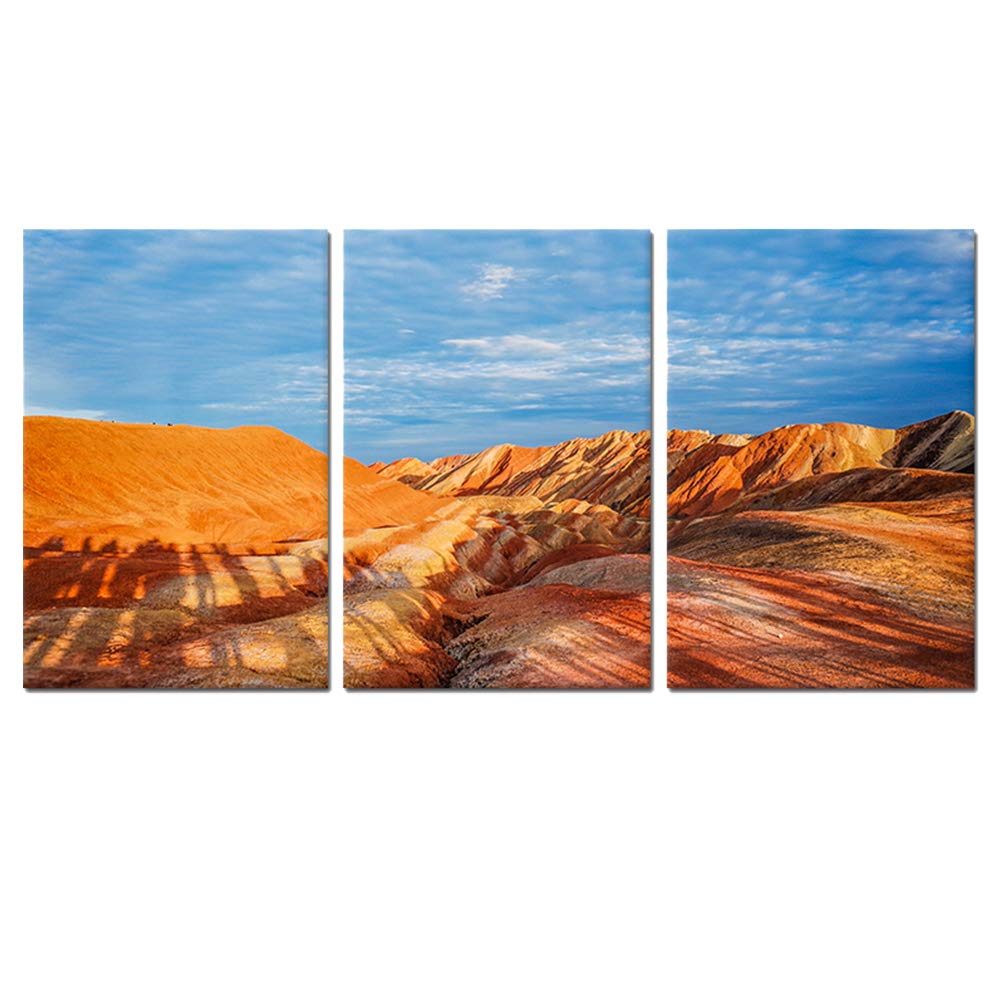 Signford 3-Panel Desert Gobi Blue Sky Canvas Wall Art - 24x36 Inch Wooden Framed Painting for Living Room, Bedroom & Office Decor - Perfect for Modern Home, Apartment & Workspace Wall Decorations