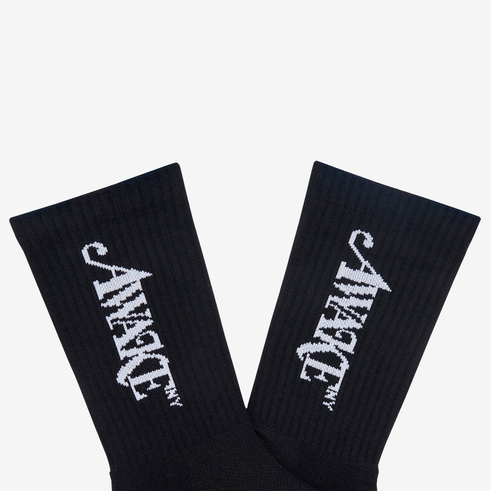 Classic Black Logo Socks for Men & Women - Comfortable Cotton Crew Socks for Casual Wear, Sports & Daily Use