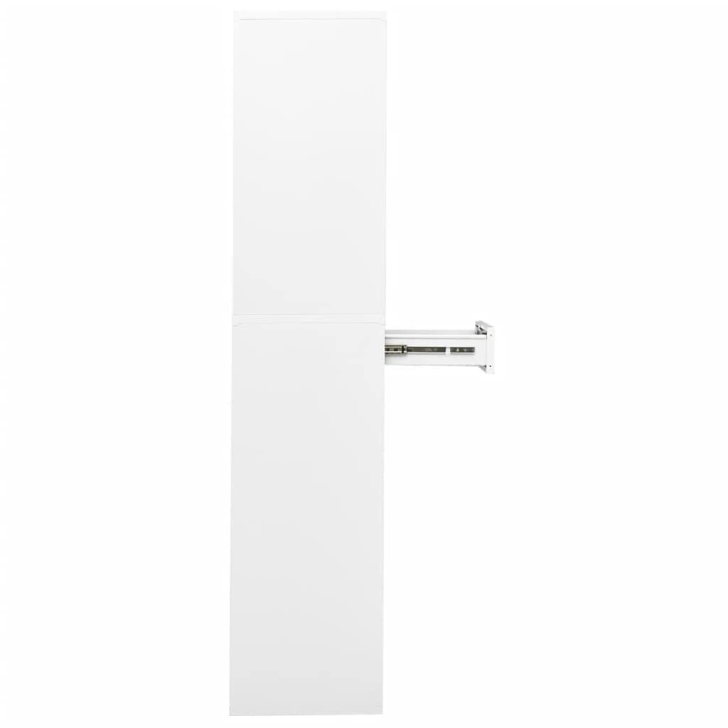 White Steel File Cabinet with Lock - 35.4