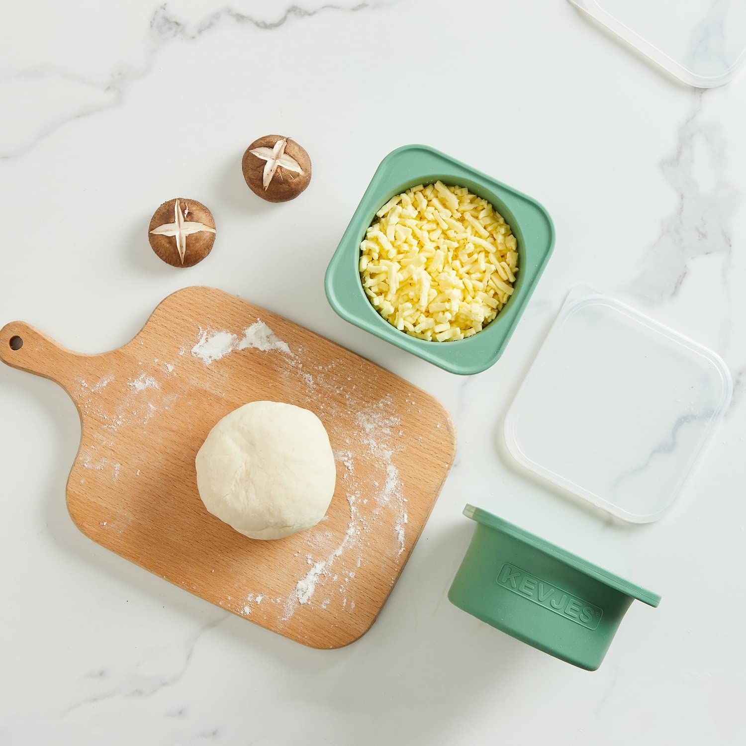 Stackable Silicone Artisan Pizza Dough Proofing Containers with Lids - 3 Pack 500ml (Blue) - Perfect for Home Baking, Restaurant Use & Meal Prep